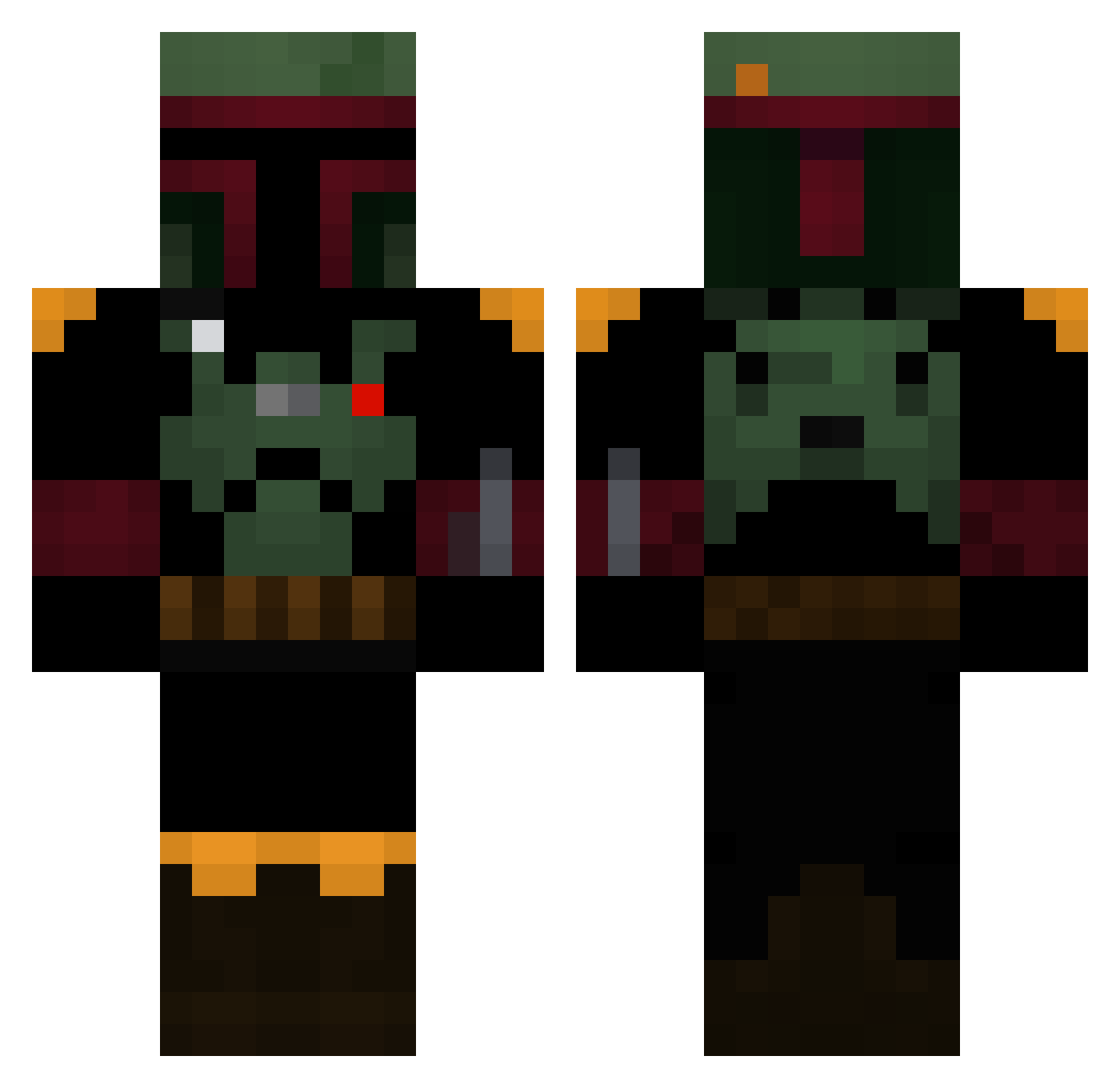Yariko Minecraft skin, front and back view