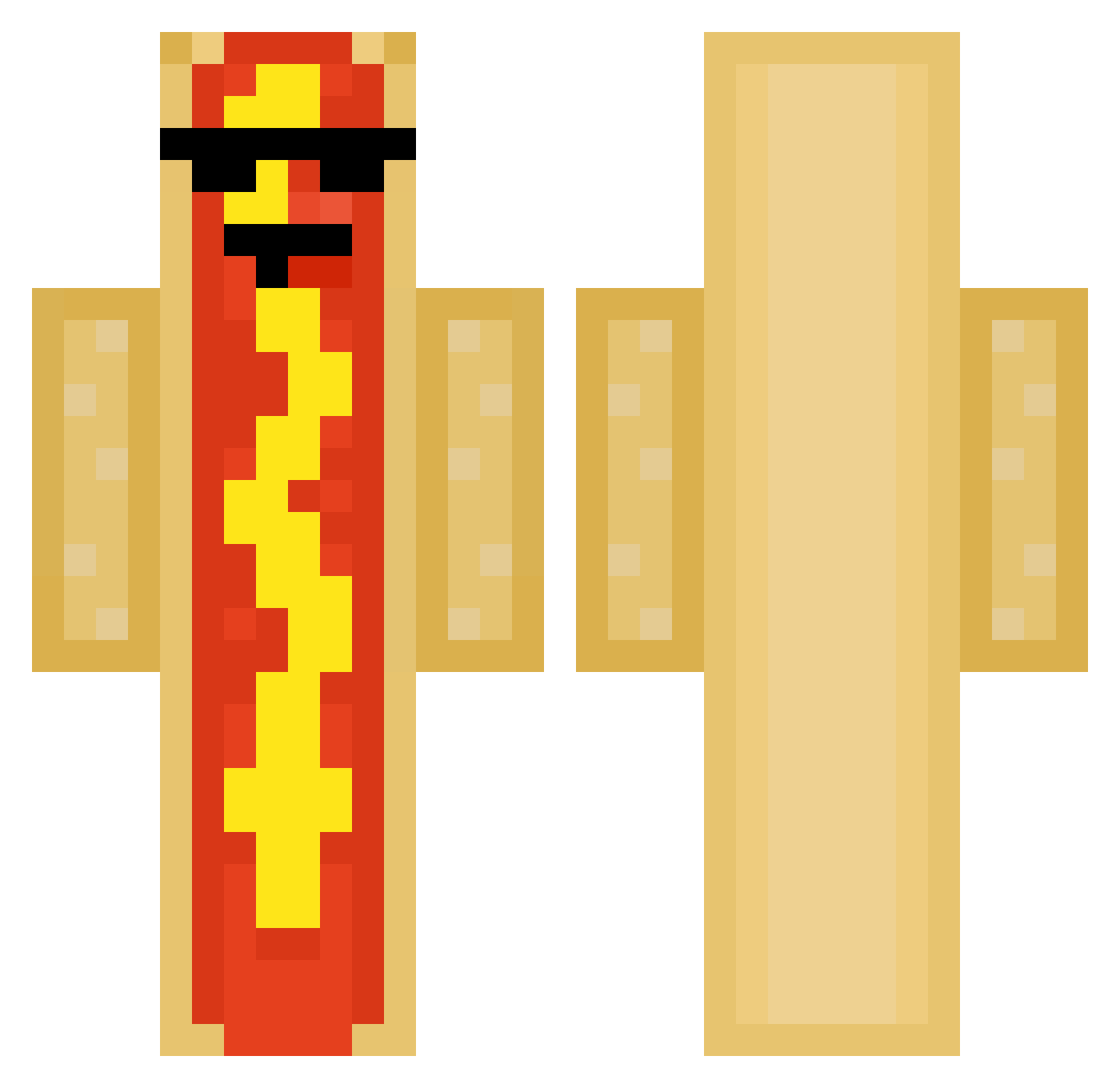 keksix Minecraft skin, front and back view