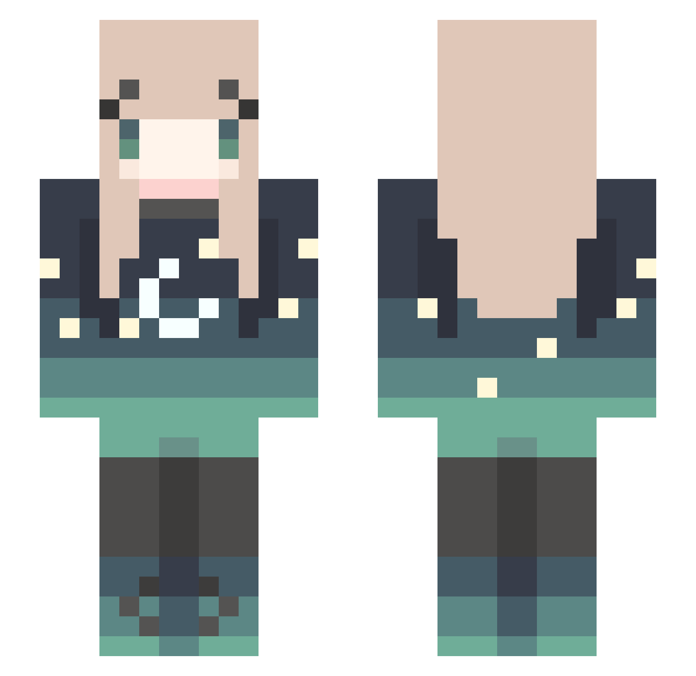Spely Minecraft skin, front and back view