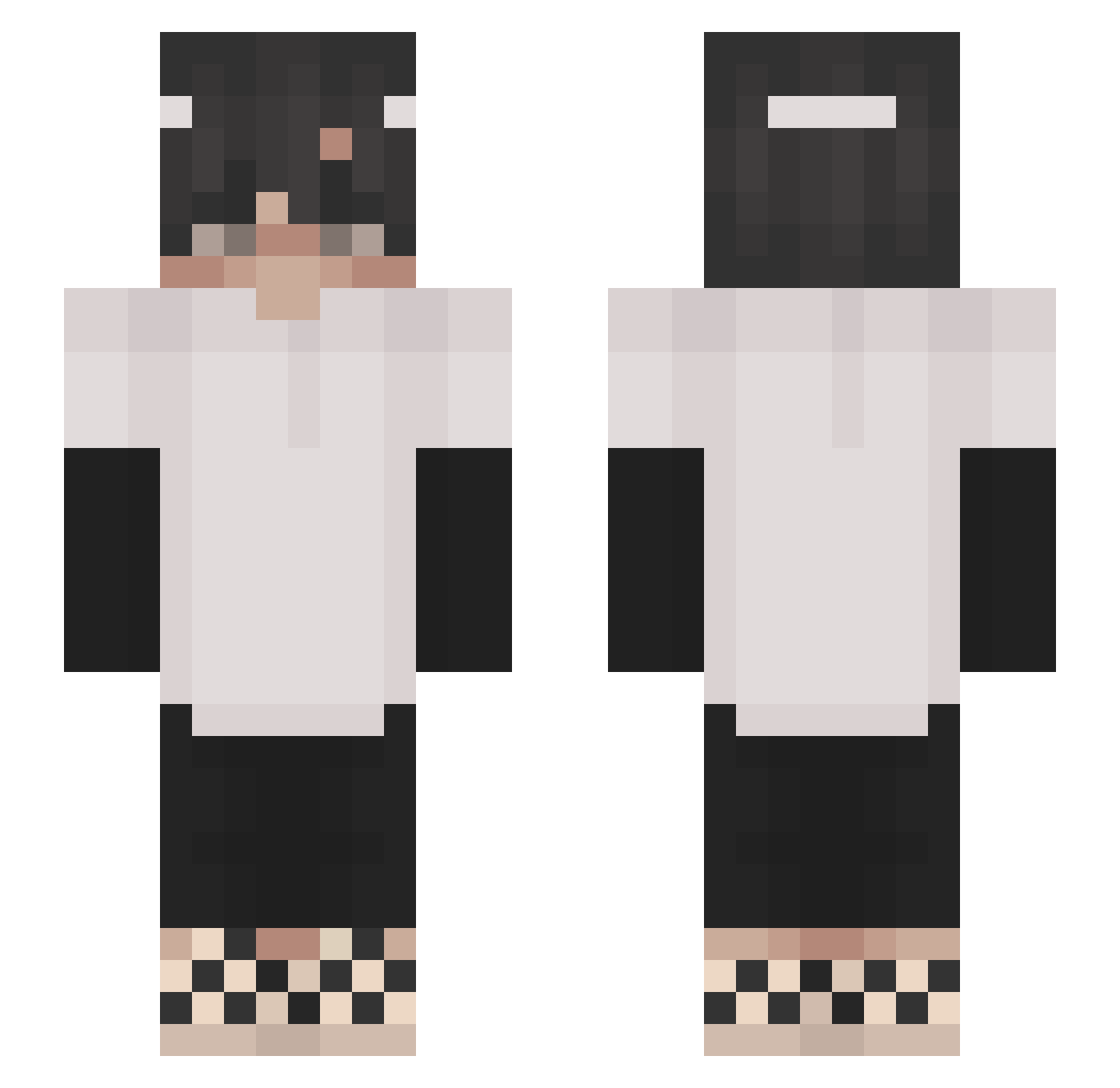 Positions_ Minecraft skin, front and back view