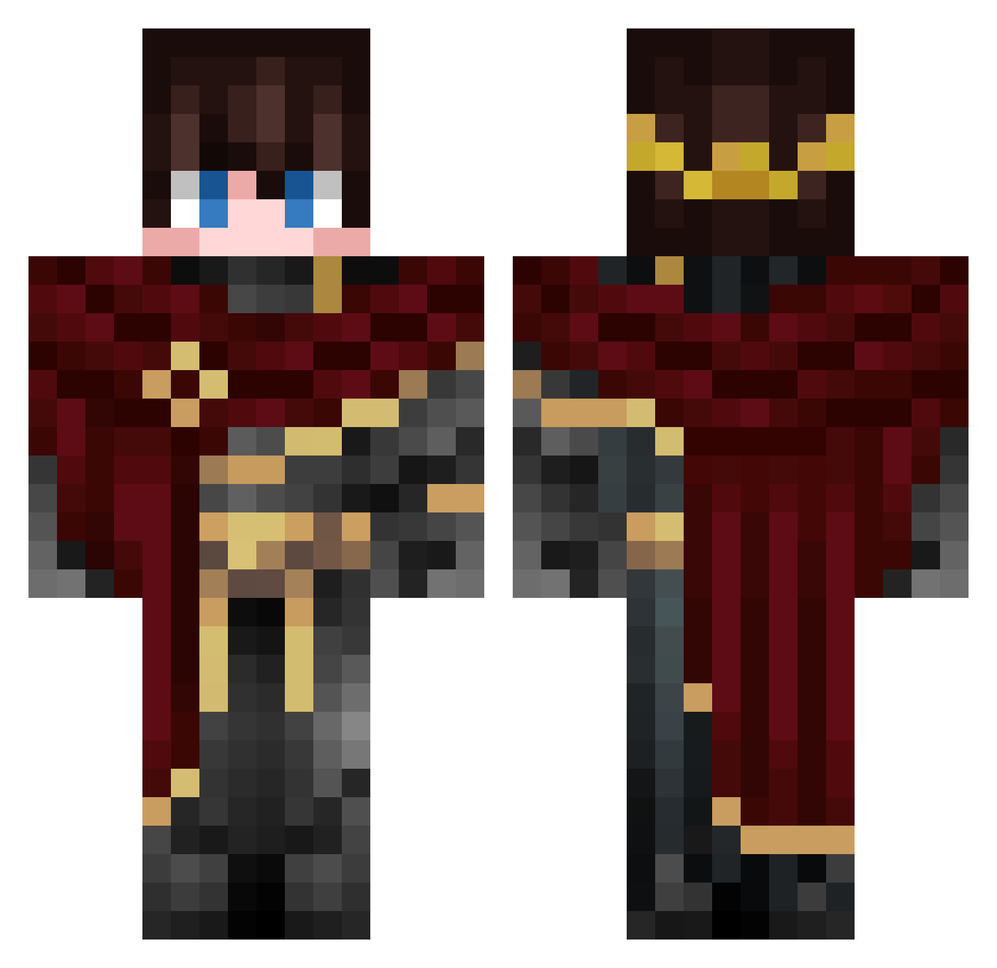 DarkTeo_ Minecraft skin, front and back view