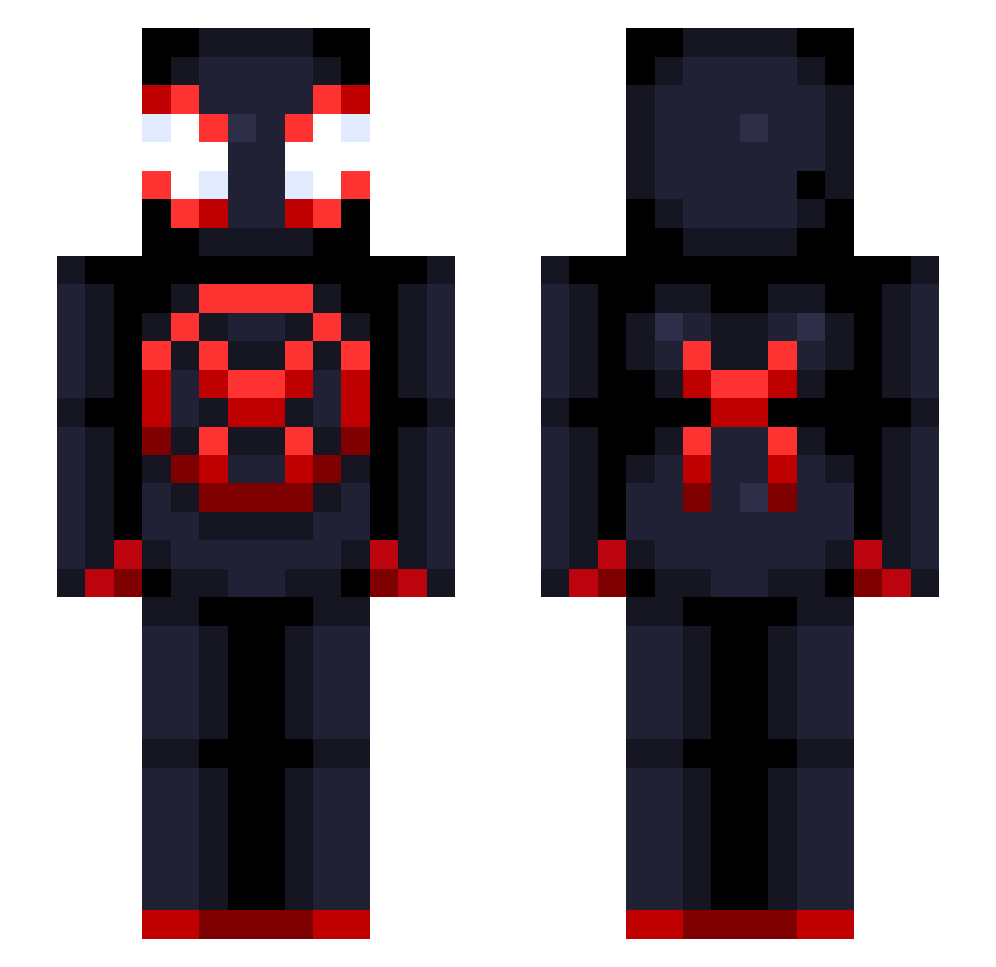 ZabPlays Minecraft skin, front and back view