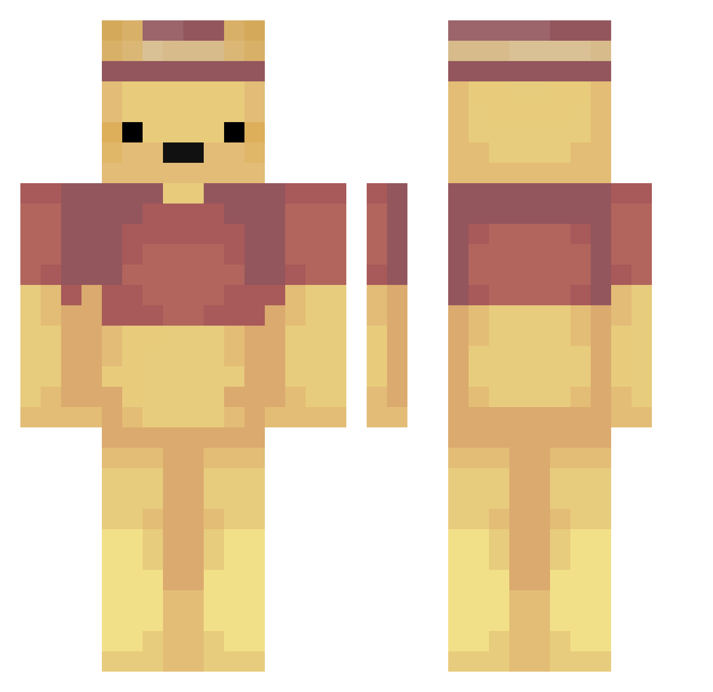as3e Minecraft skin, front and back view