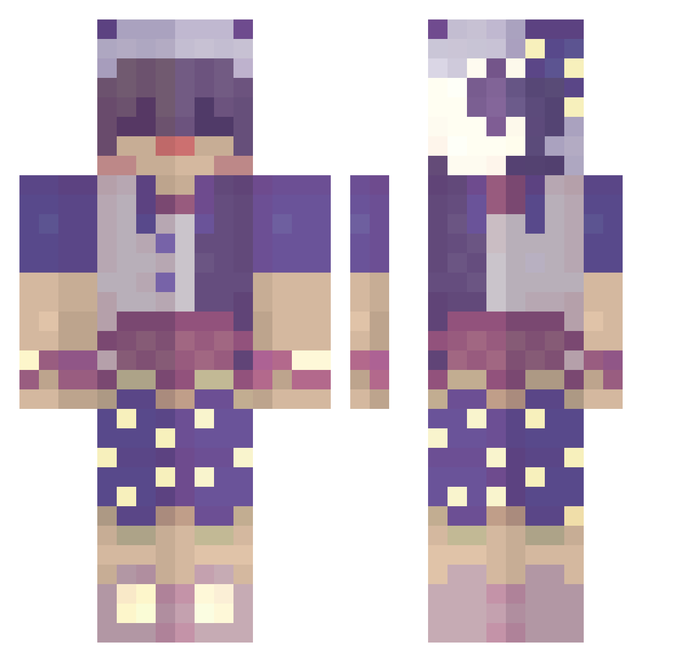 Seyhukk Minecraft skin, front and back view