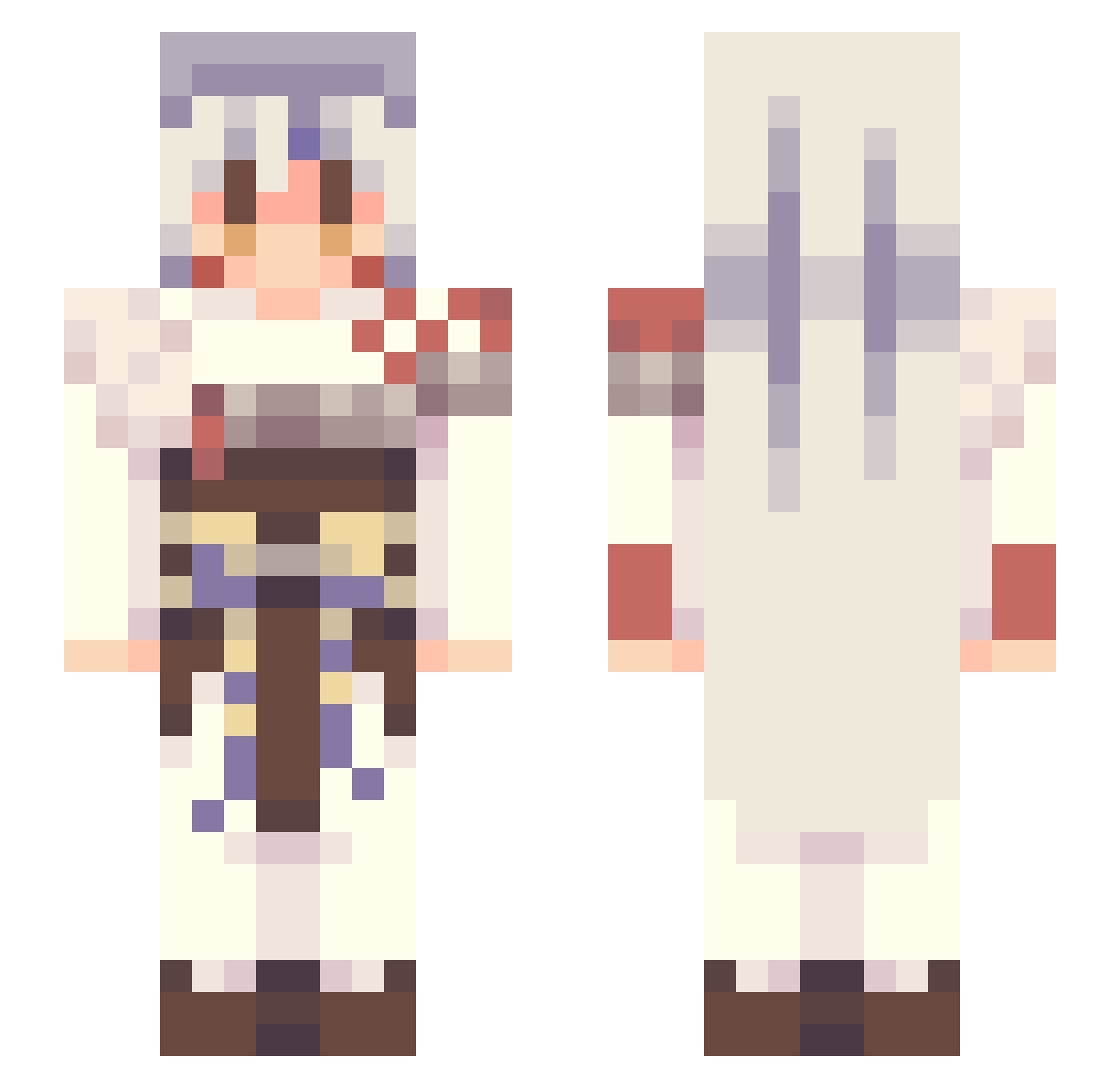 Voxxoo Minecraft skin, front and back view