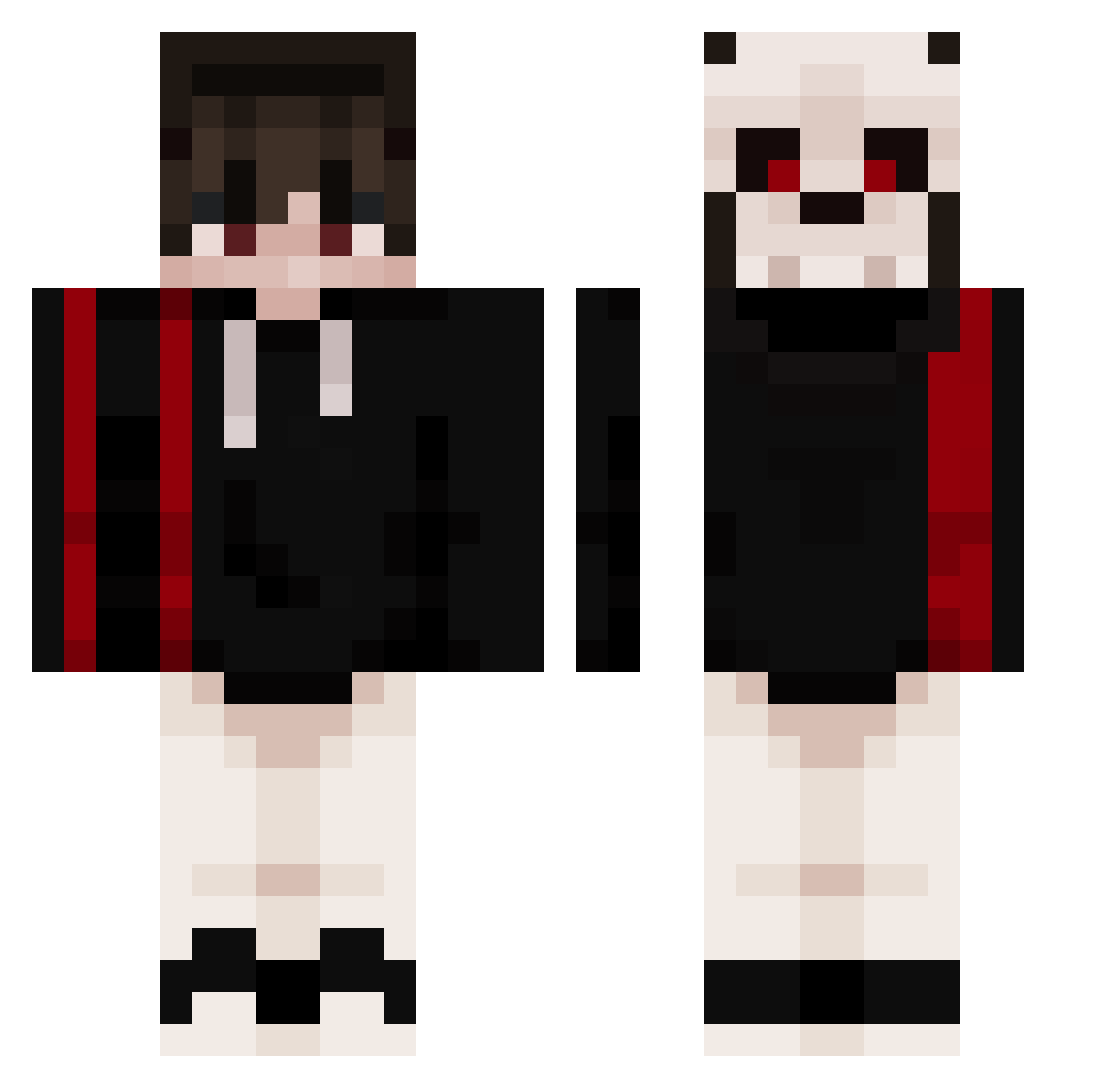 Kasbrr1 Minecraft skin, front and back view