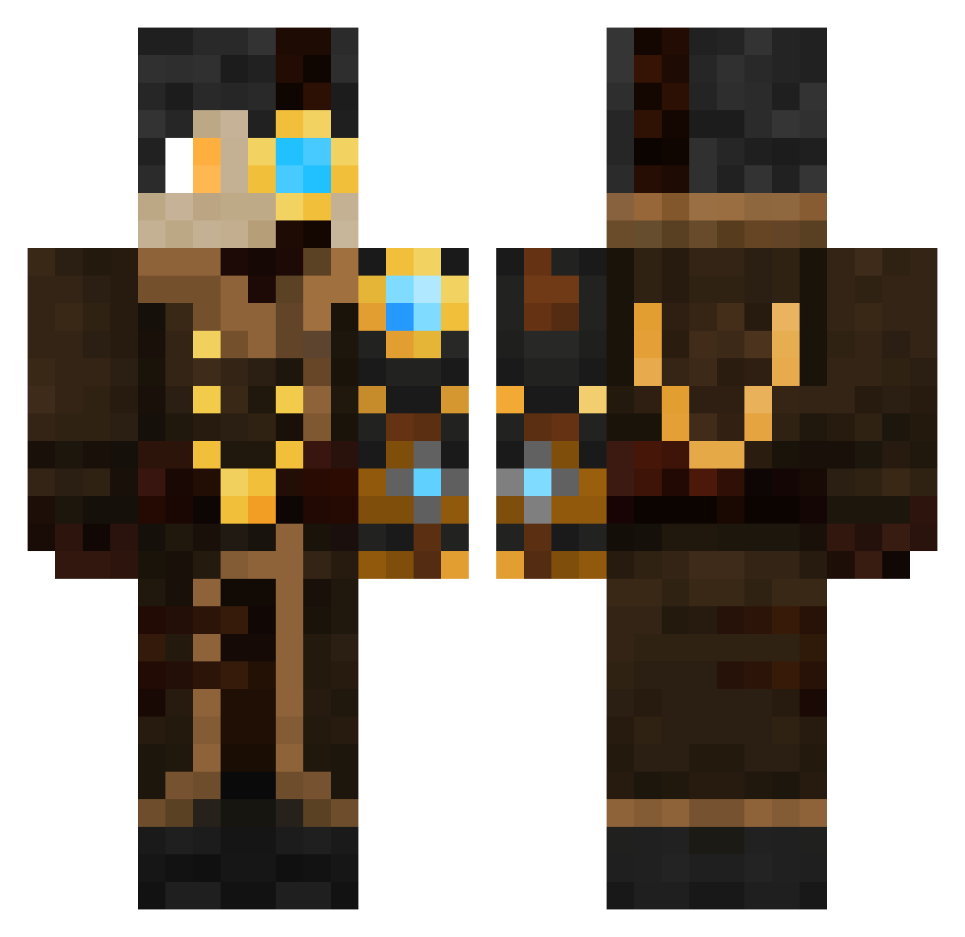 MaXnoob77 Minecraft skin, front and back view