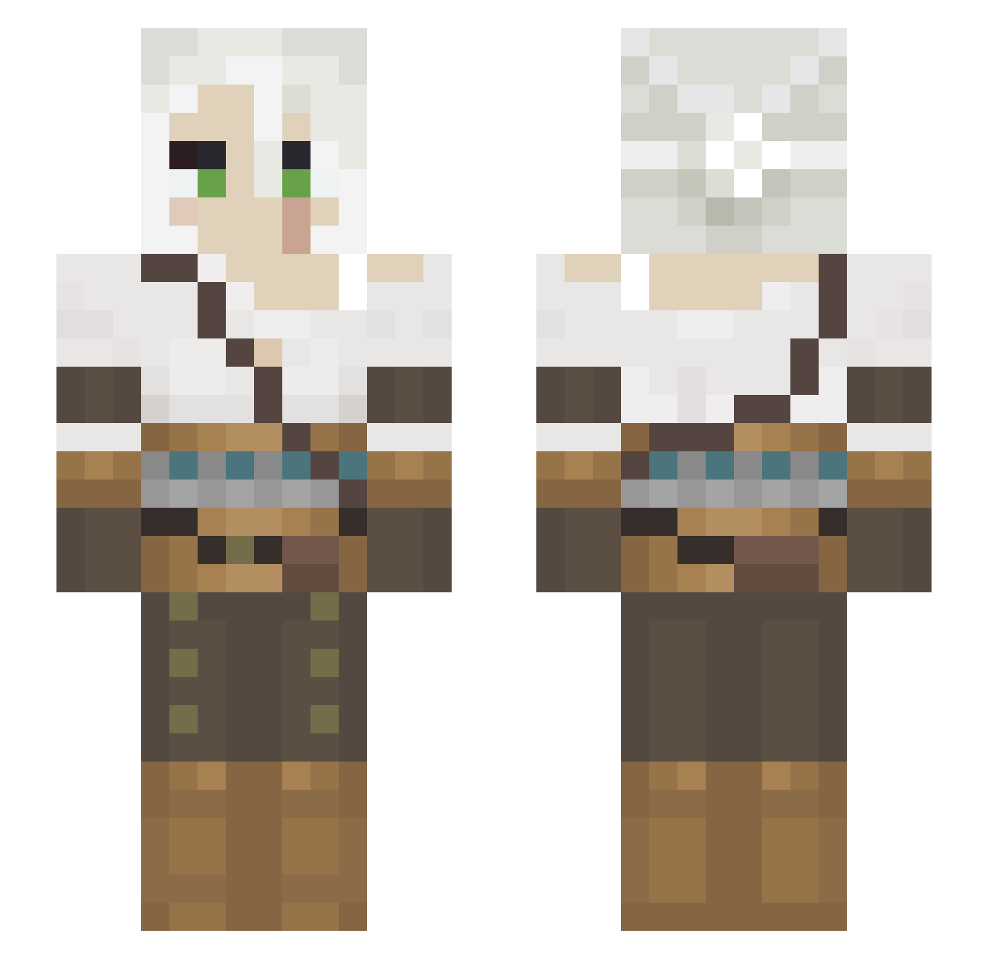 PsykeGirl Minecraft skin, front and back view