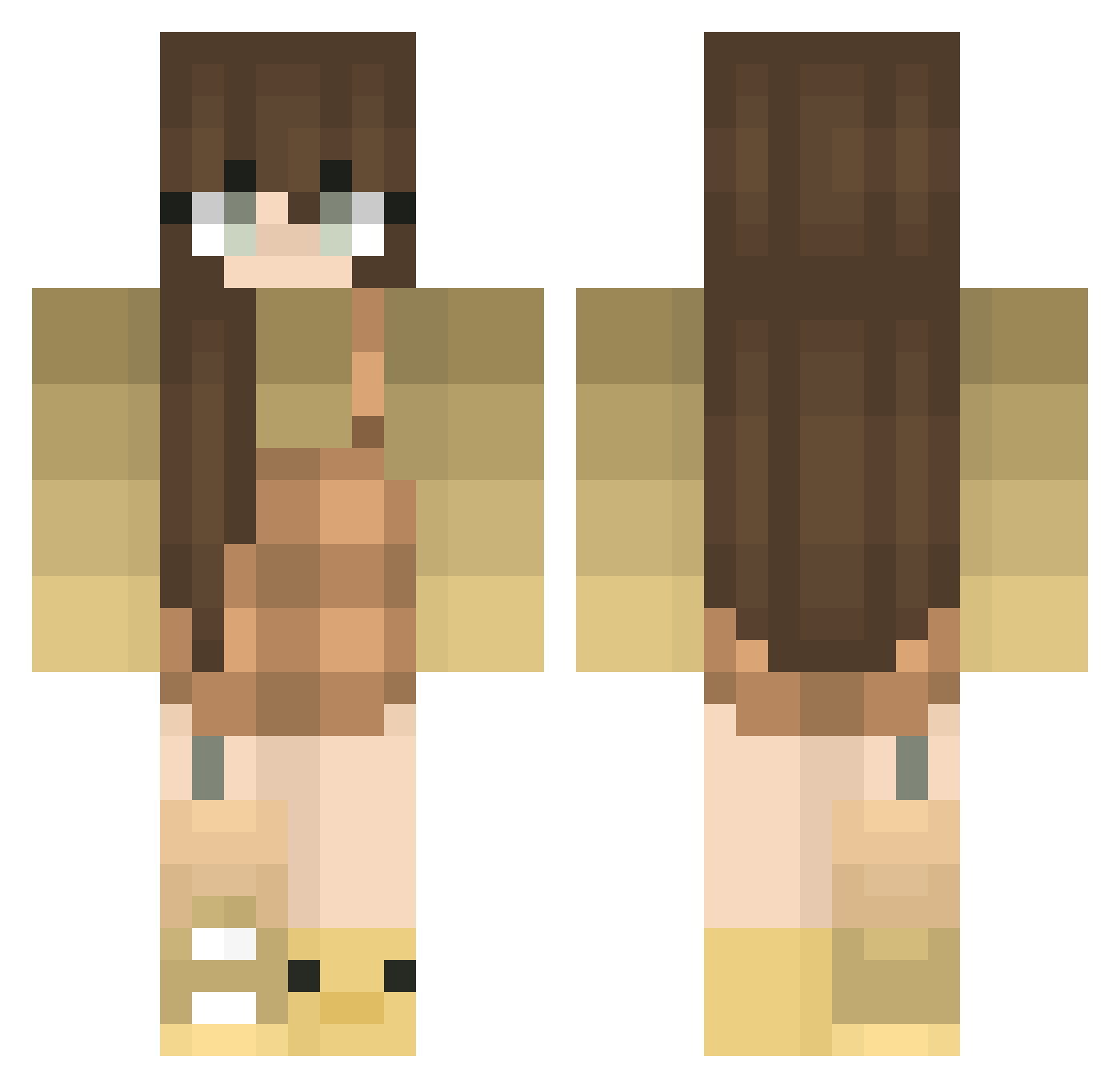 boriaboks Minecraft skin, front and back view