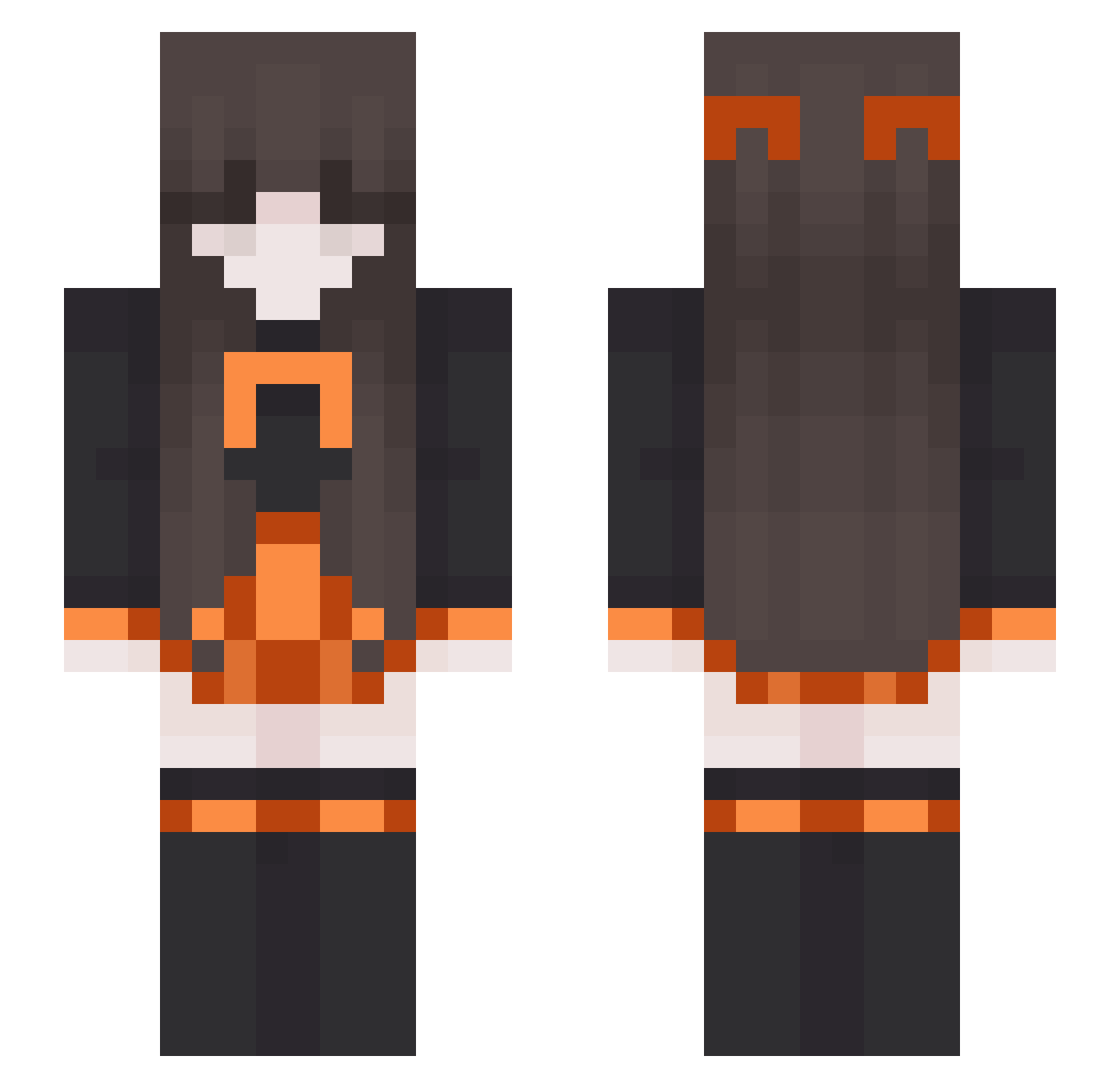 AMY88GOGO Minecraft skin, front and back view