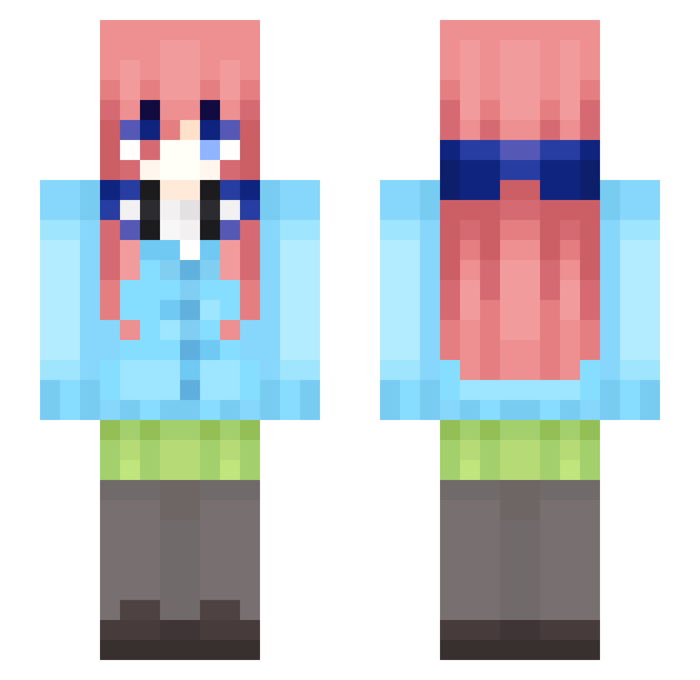 bui33s Minecraft skin, front and back view