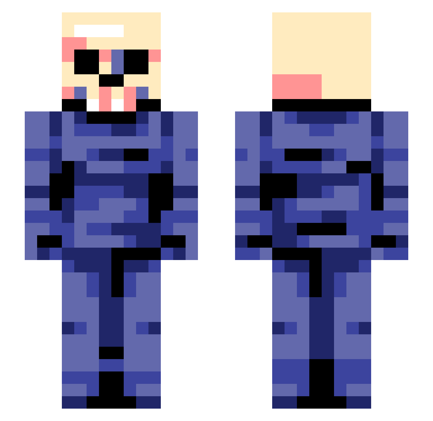 Umkippen Minecraft skin, front and back view