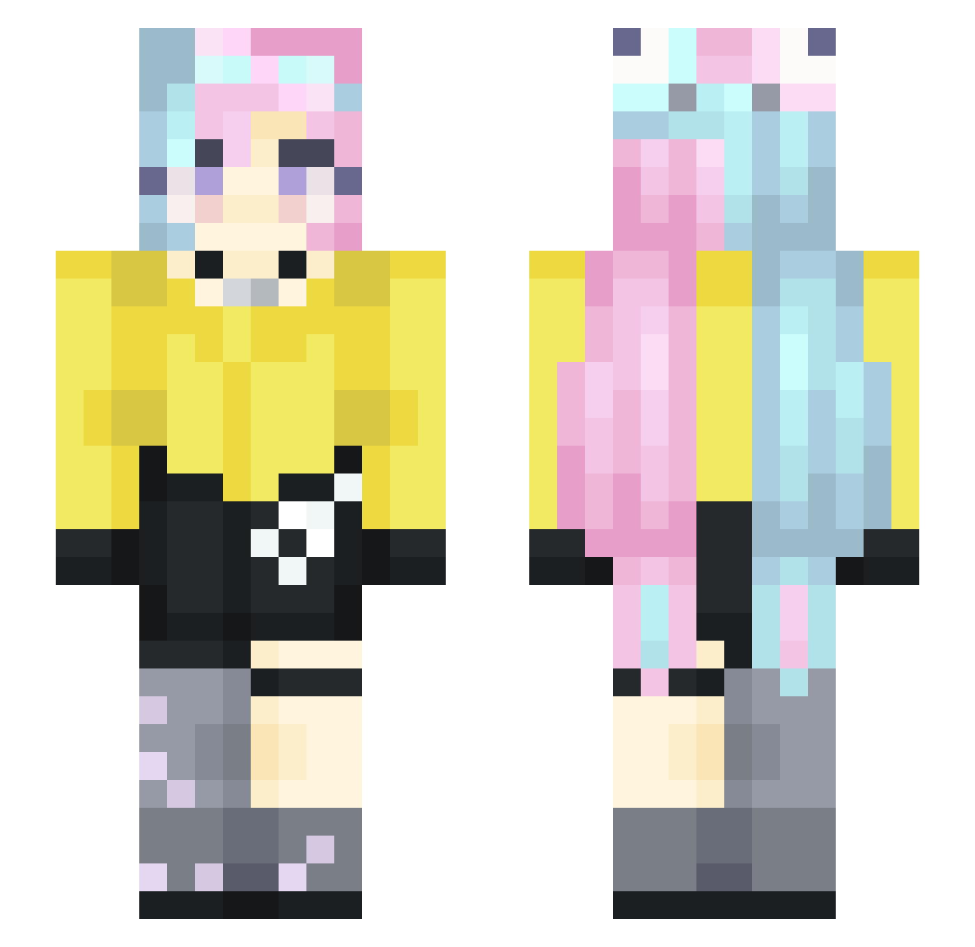 Bitli Minecraft skin, front and back view