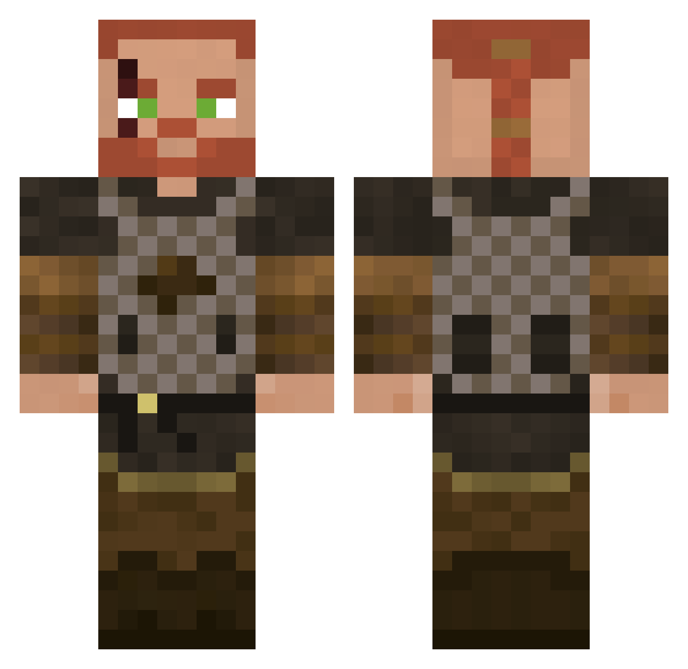 WazOriginal Minecraft skin, front and back view