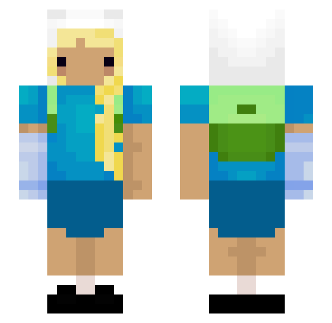 xEF_ Minecraft skin, front and back view