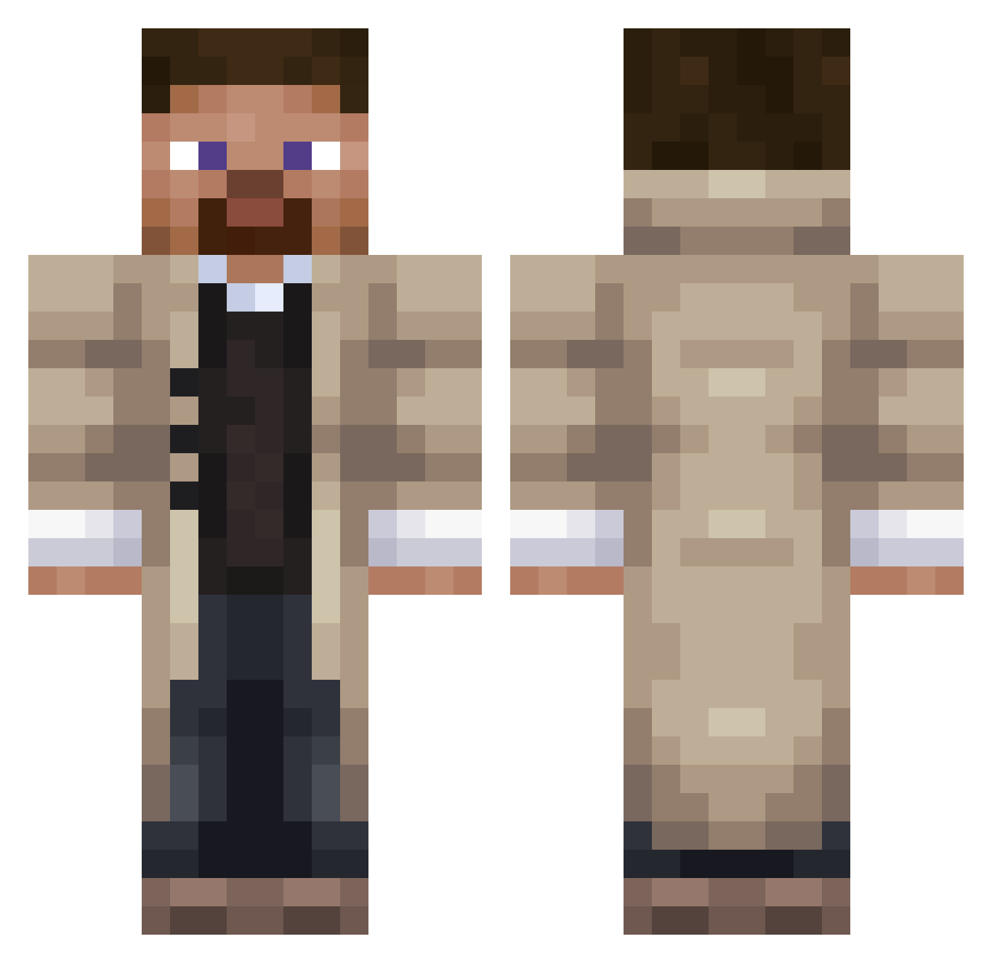 GinoPiersigilli Minecraft skin, front and back view