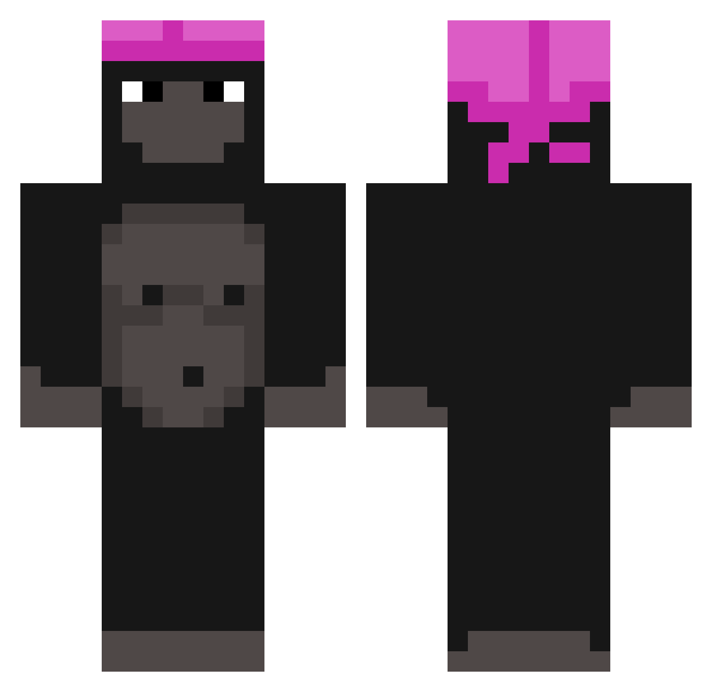 krxkken Minecraft skin, front and back view