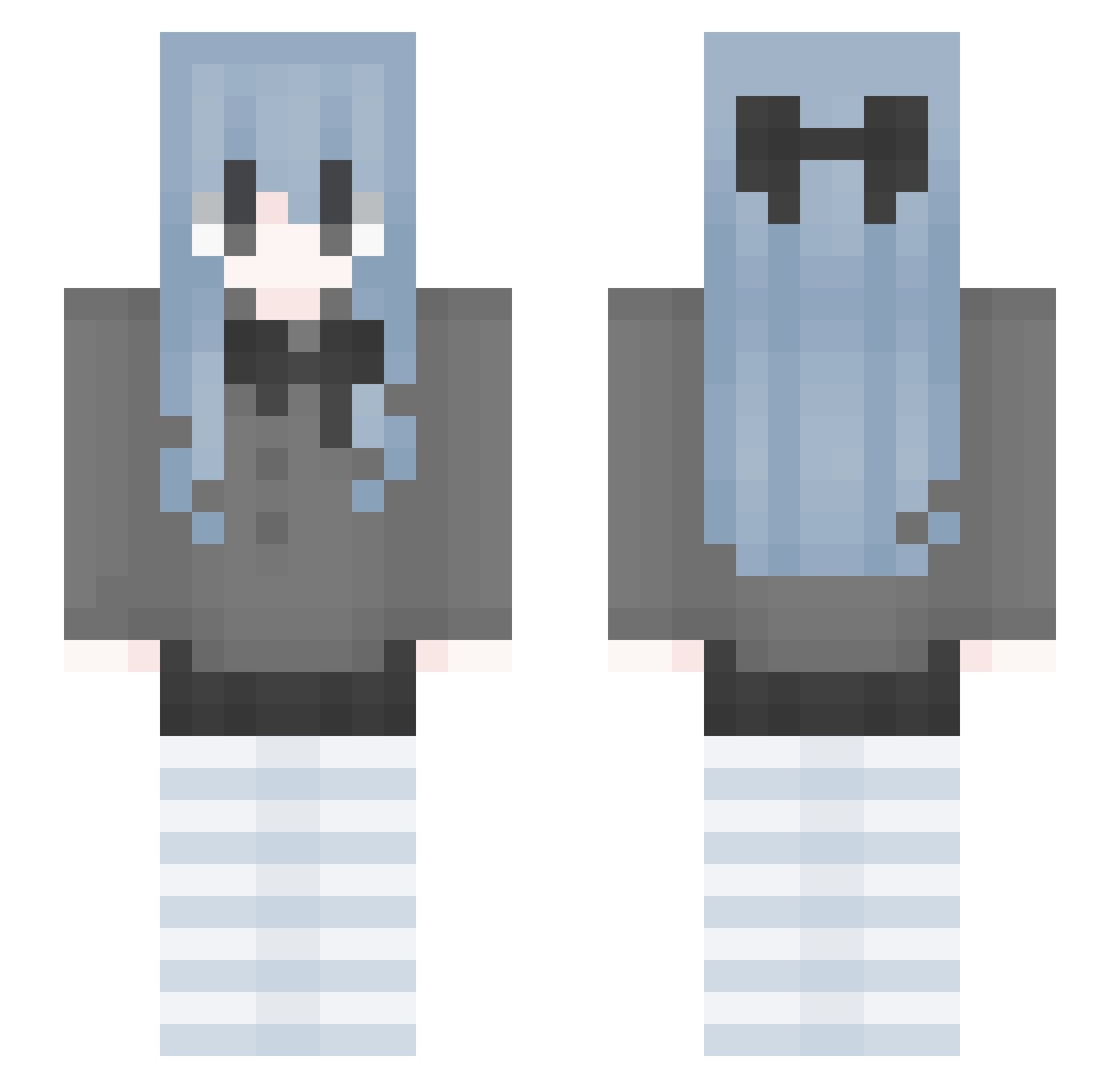 Dawn Minecraft skin, front and back view