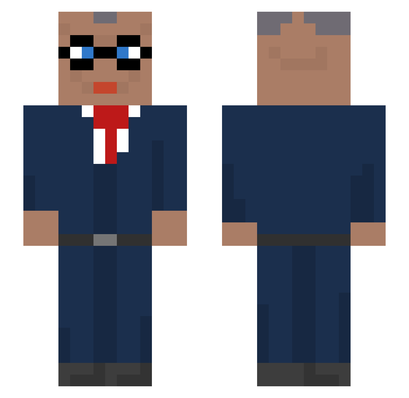 redvelvetsofa Minecraft skin, front and back view