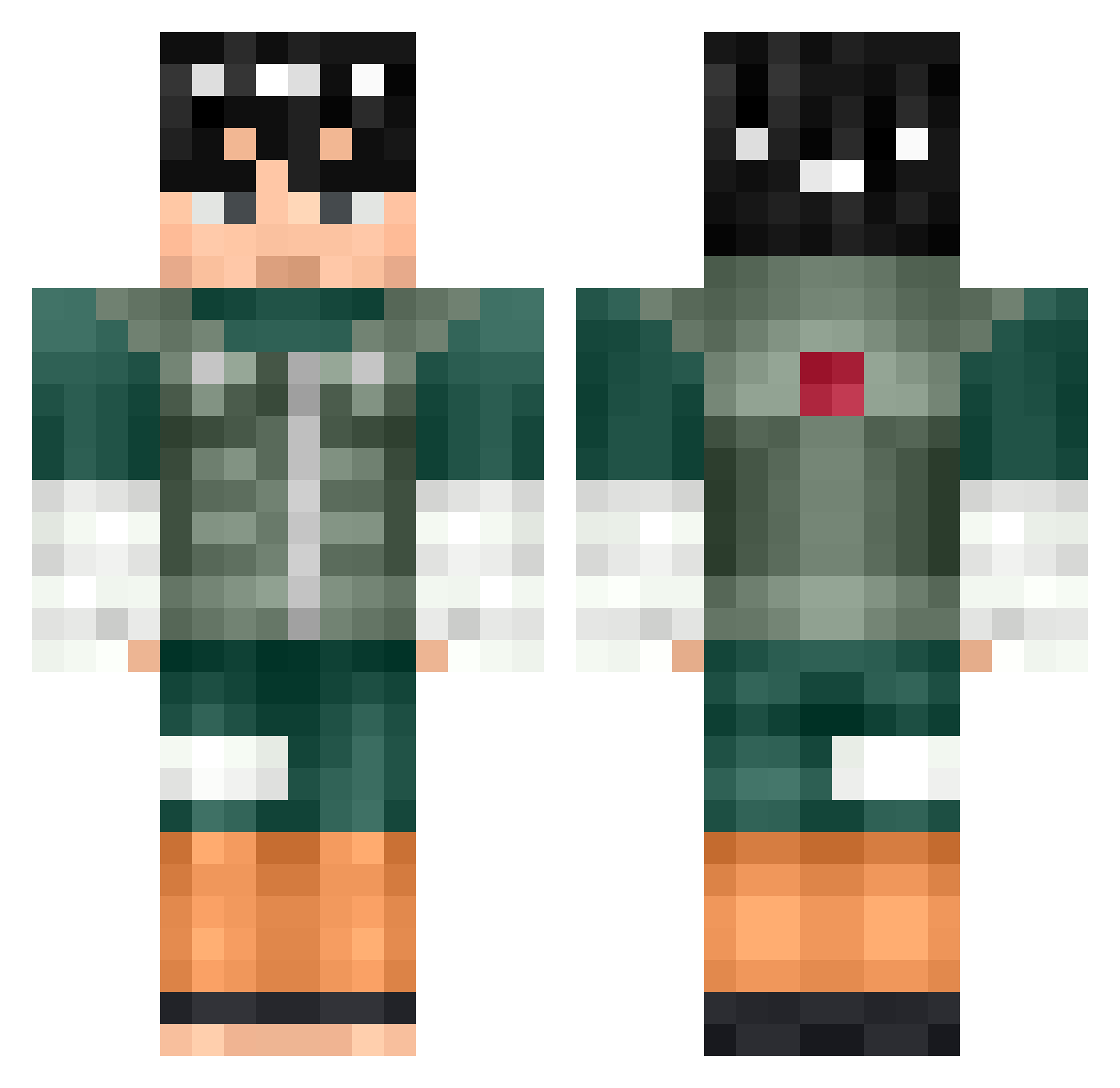 Kyrozo Minecraft skin, front and back view