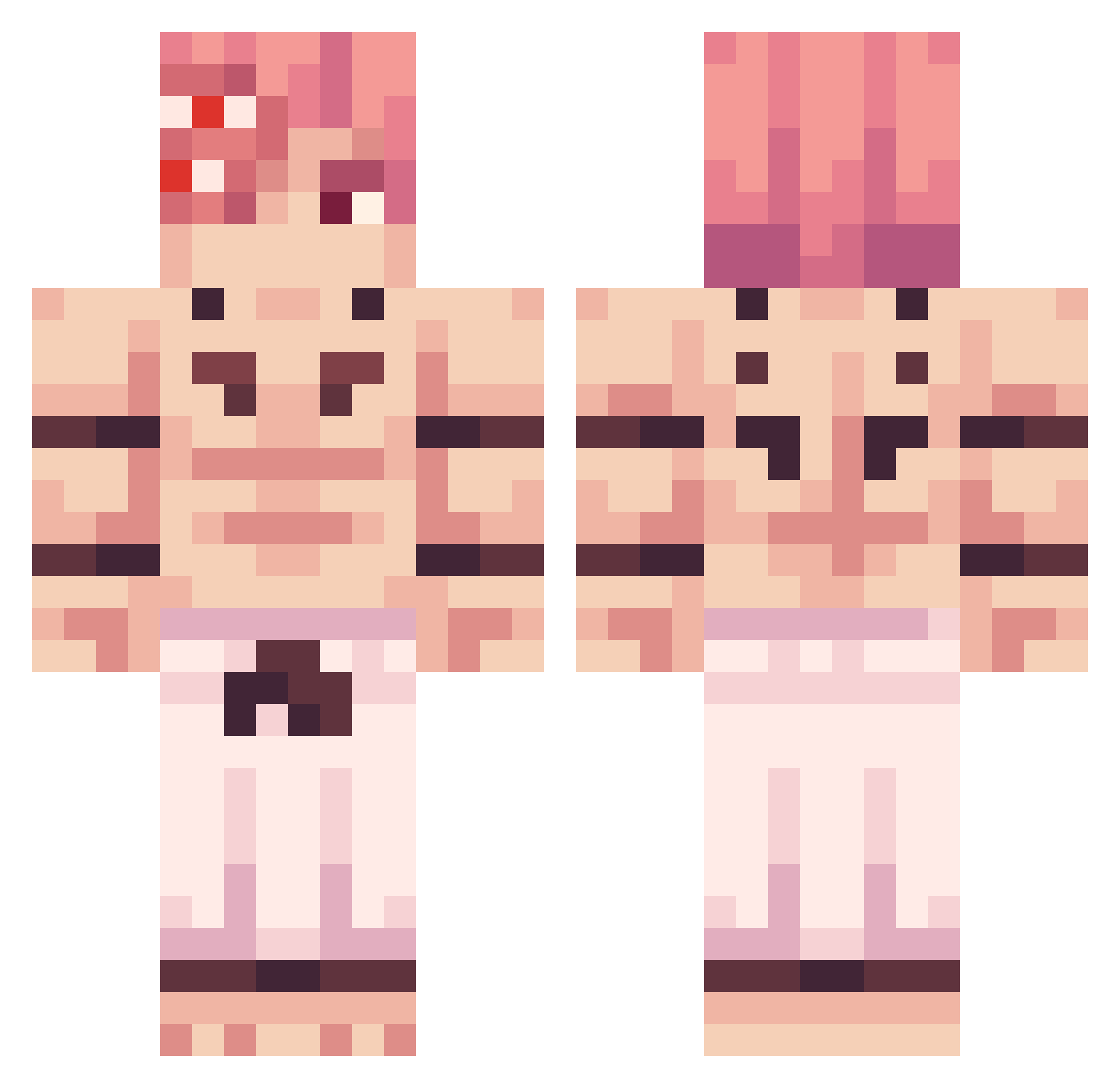 Jorh7 Minecraft skin, front and back view