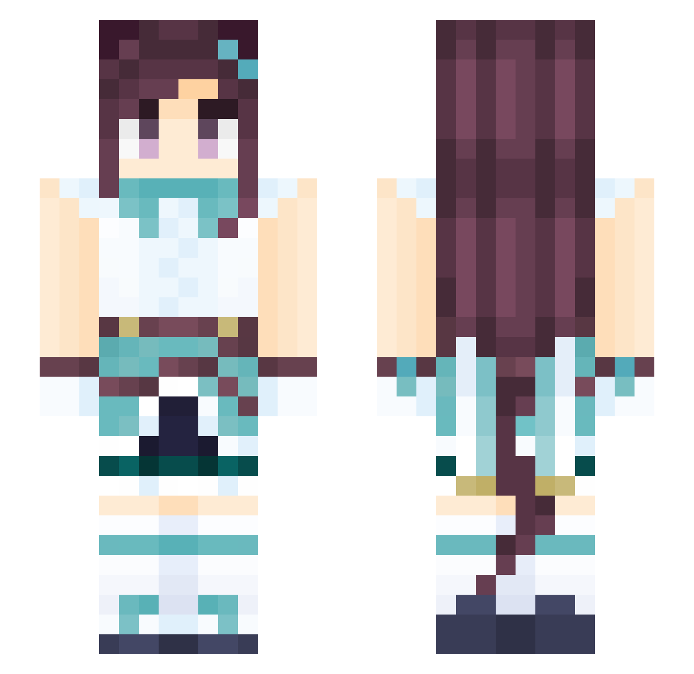 Kadou68 Minecraft skin, front and back view