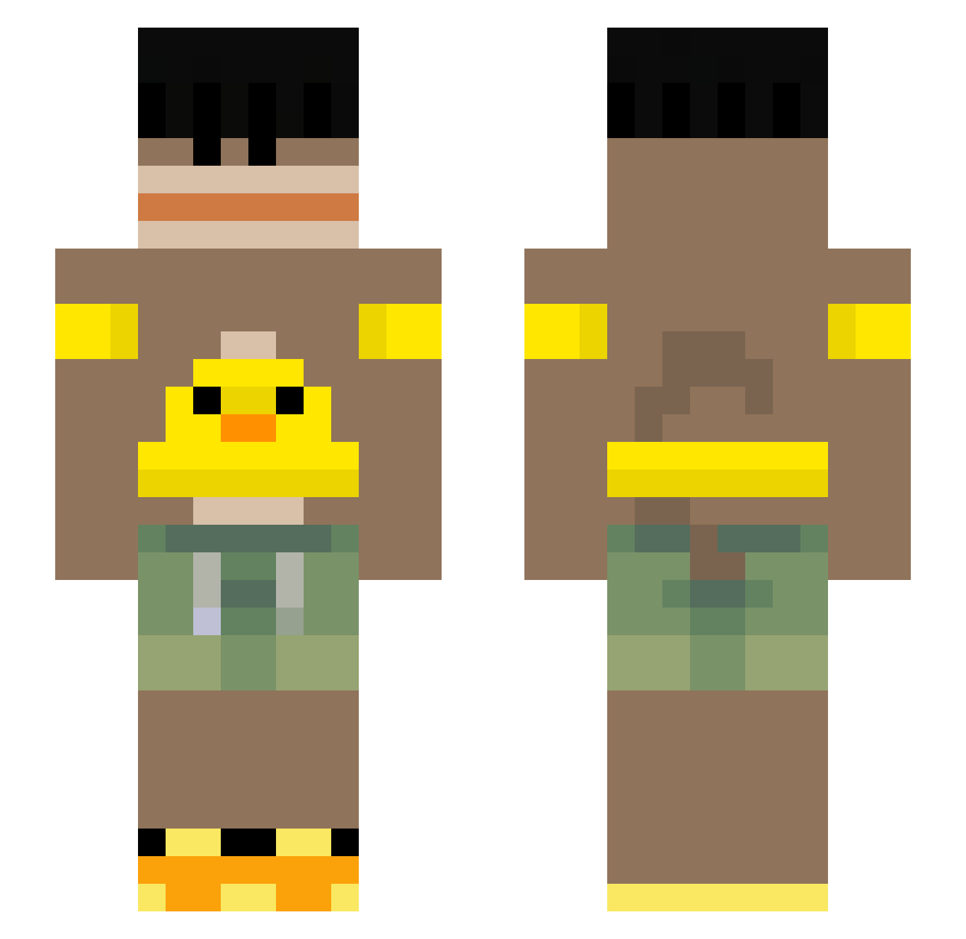Rarstin Minecraft skin, front and back view