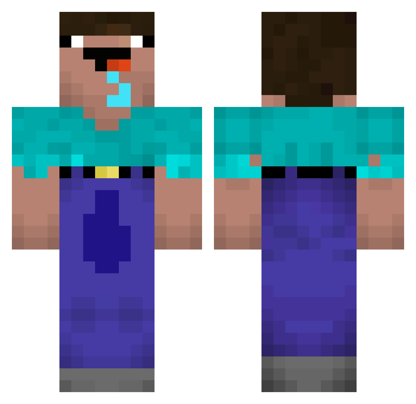 KFearXD Minecraft skin, front and back view