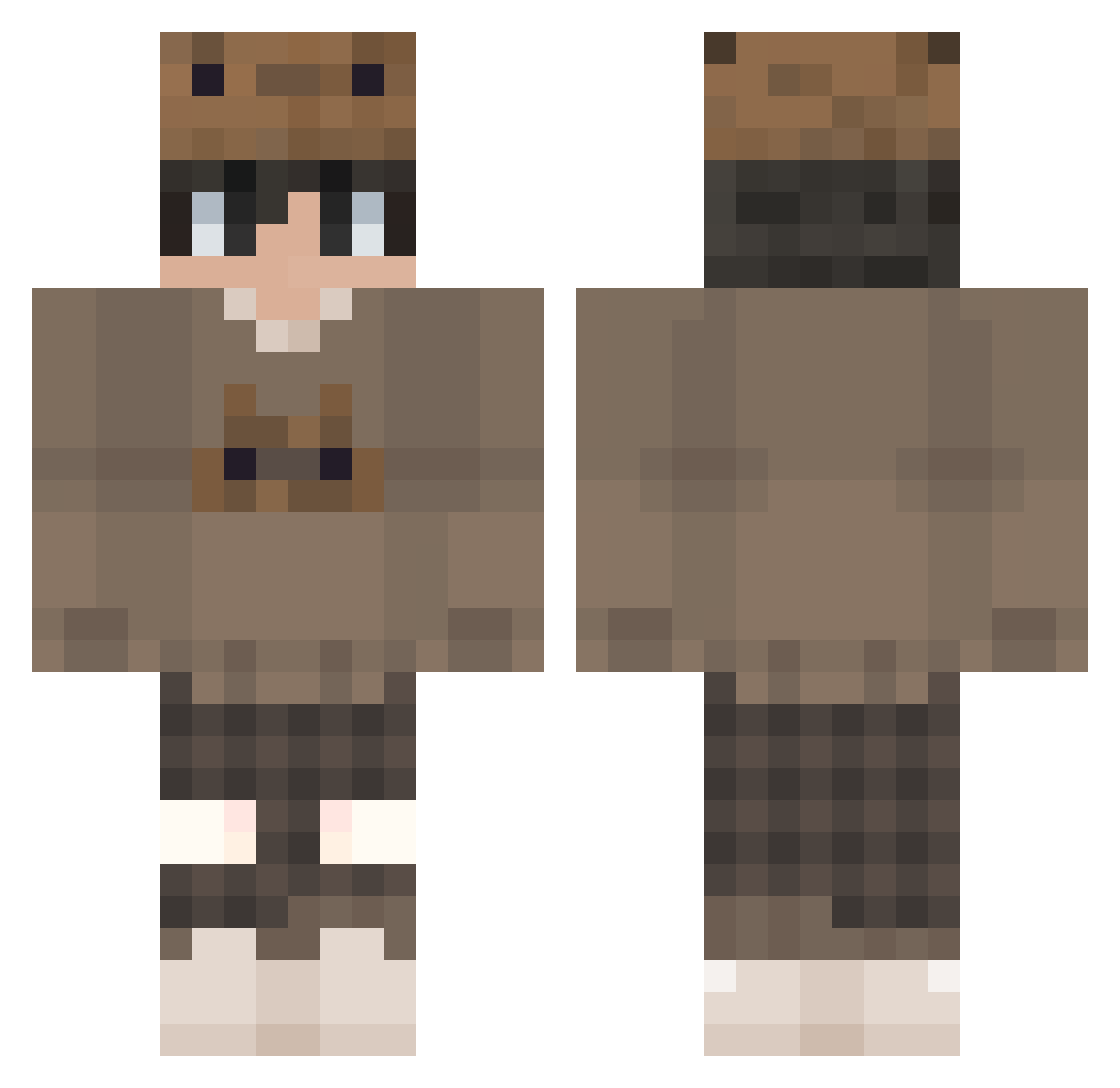 yplh Minecraft skin, front and back view