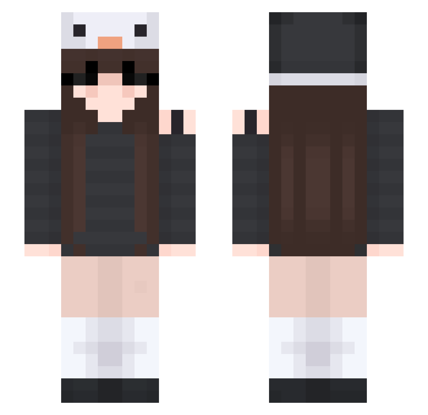 raincq Minecraft skin, front and back view
