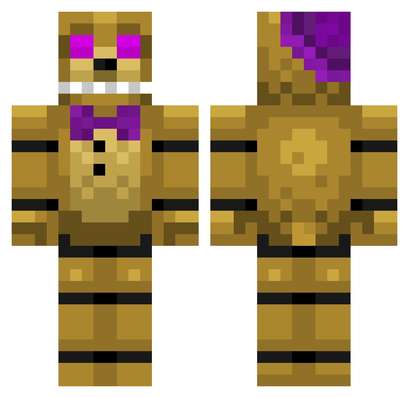 emacASS Minecraft skin, front and back view
