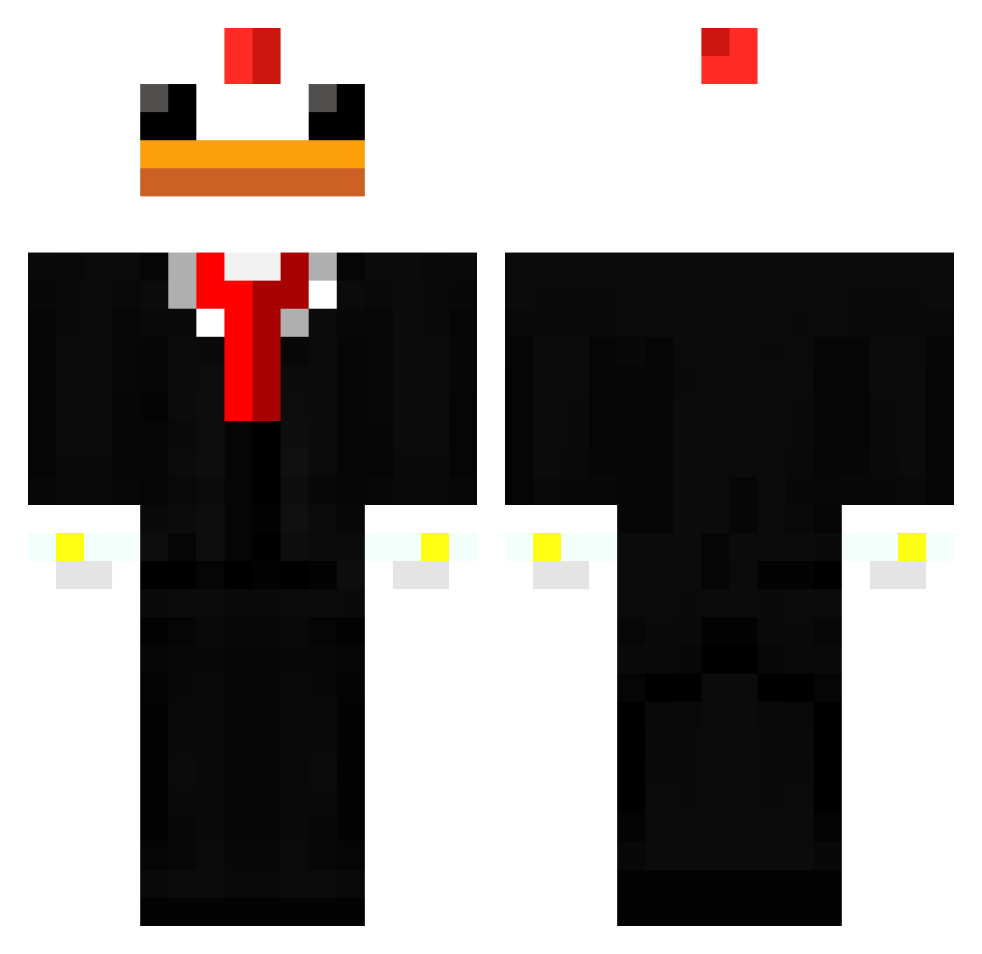 MUI_GOKU1 Minecraft skin, front and back view