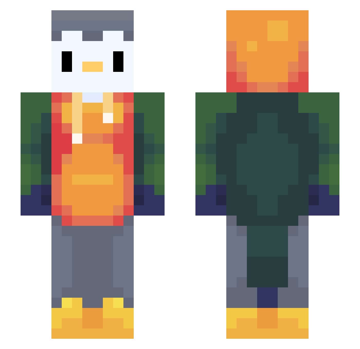 warp__ Minecraft skin, front and back view