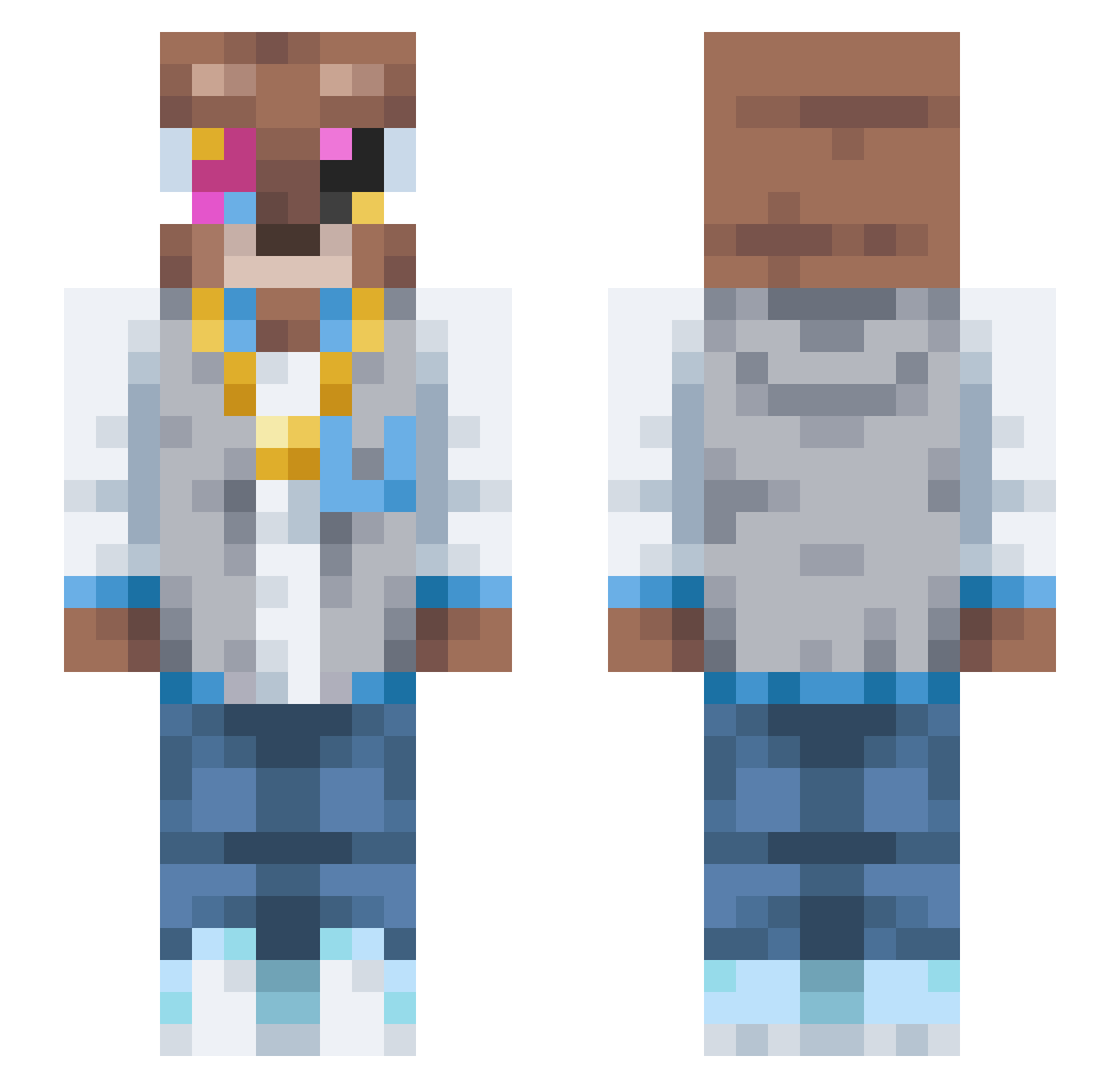 Xifg Minecraft skin, front and back view