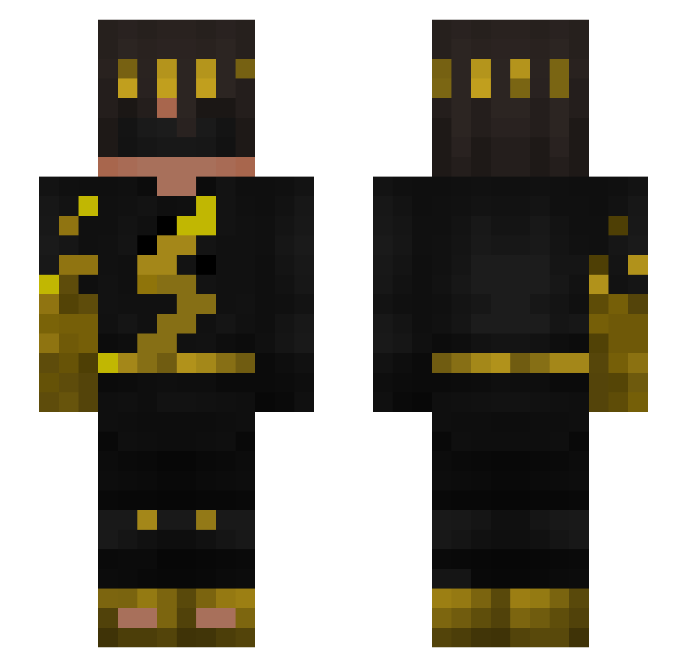 DbzThunder Minecraft skin, front and back view