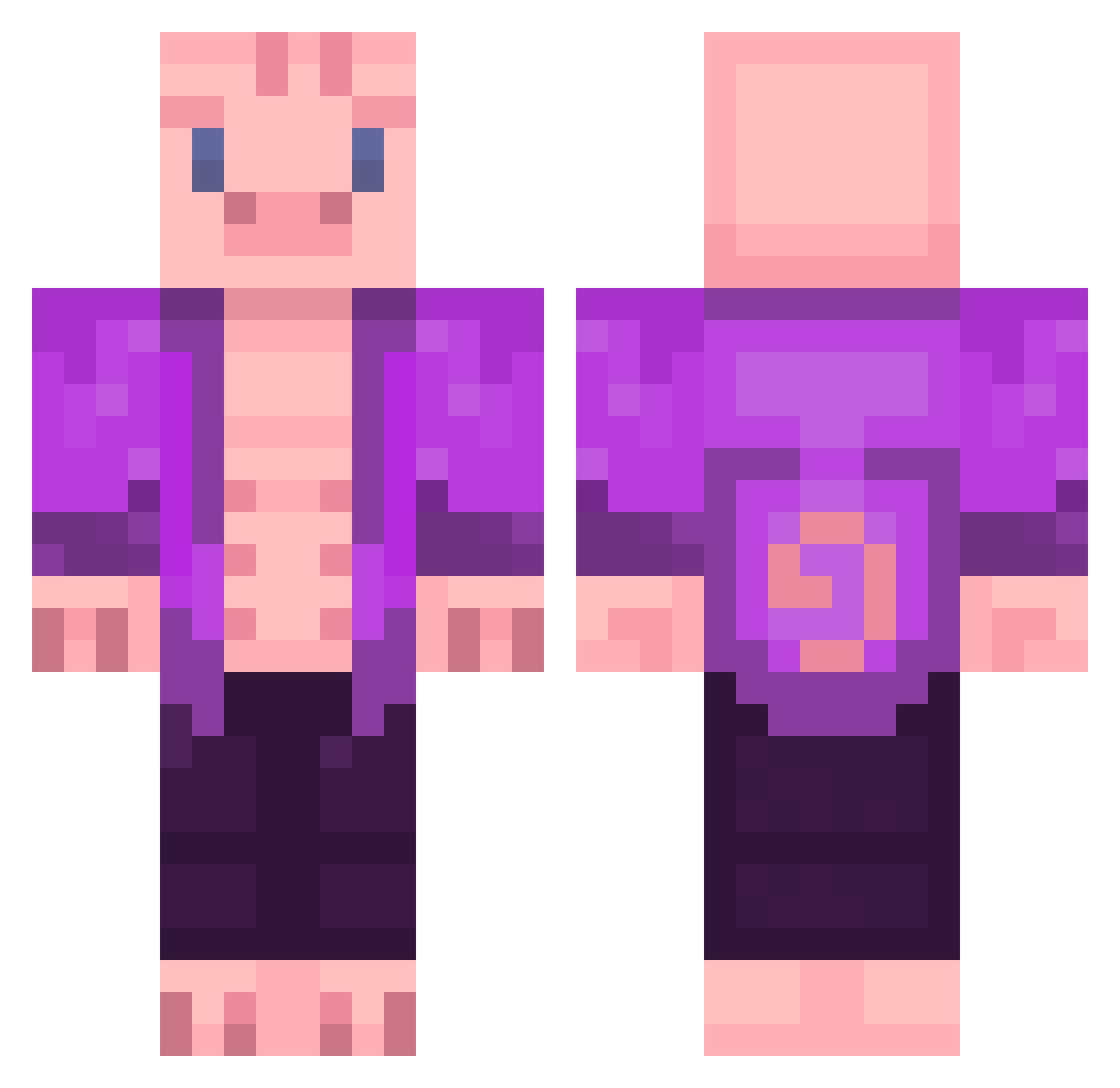 TheFleriX Minecraft skin, front and back view