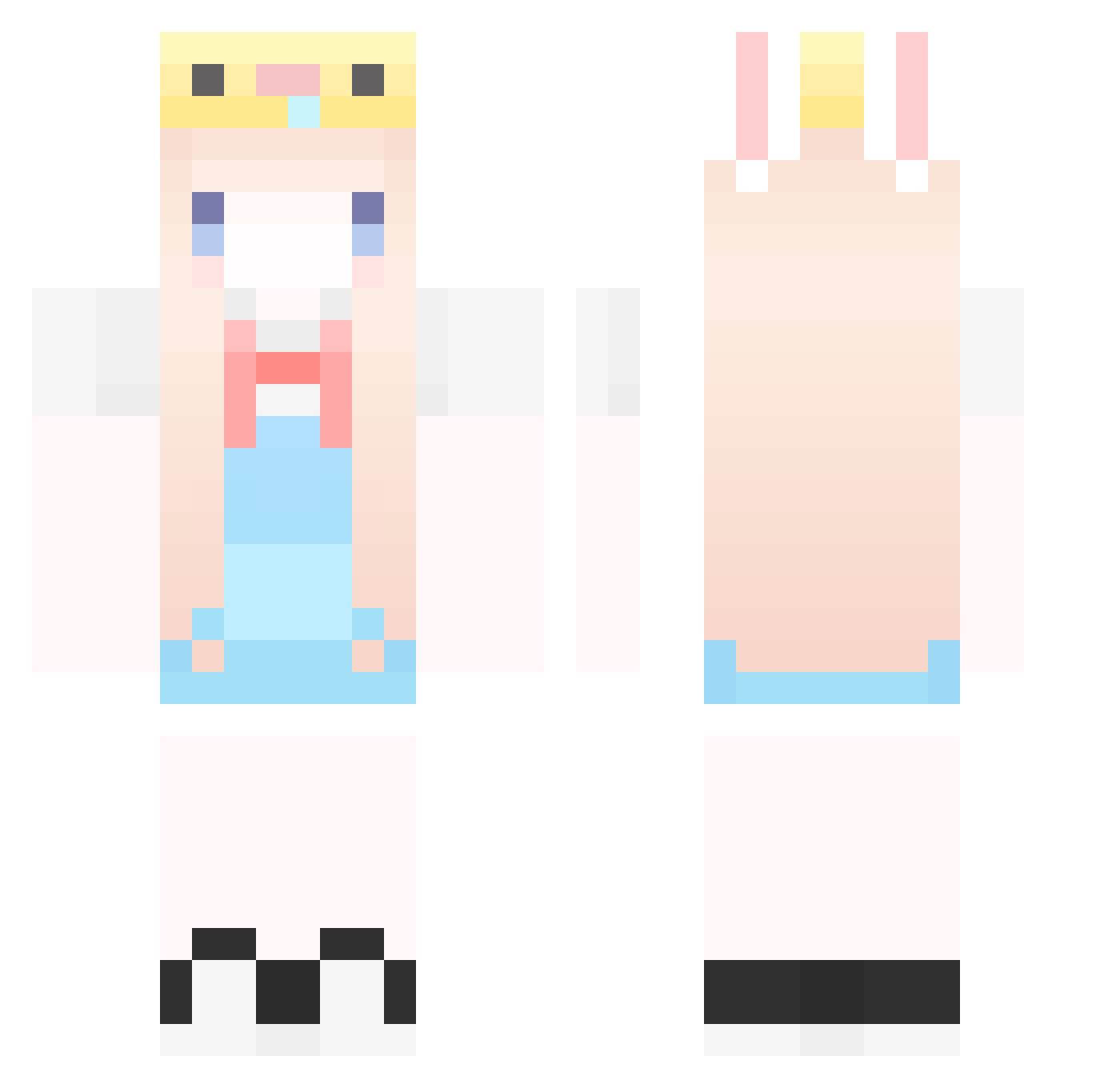 capymichu Minecraft skin, front and back view