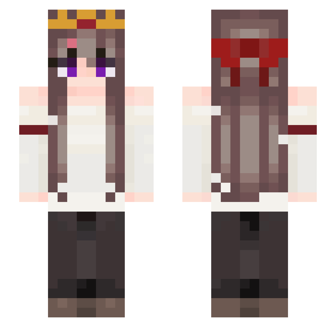 Gold3n_Luna Minecraft skin, front and back view