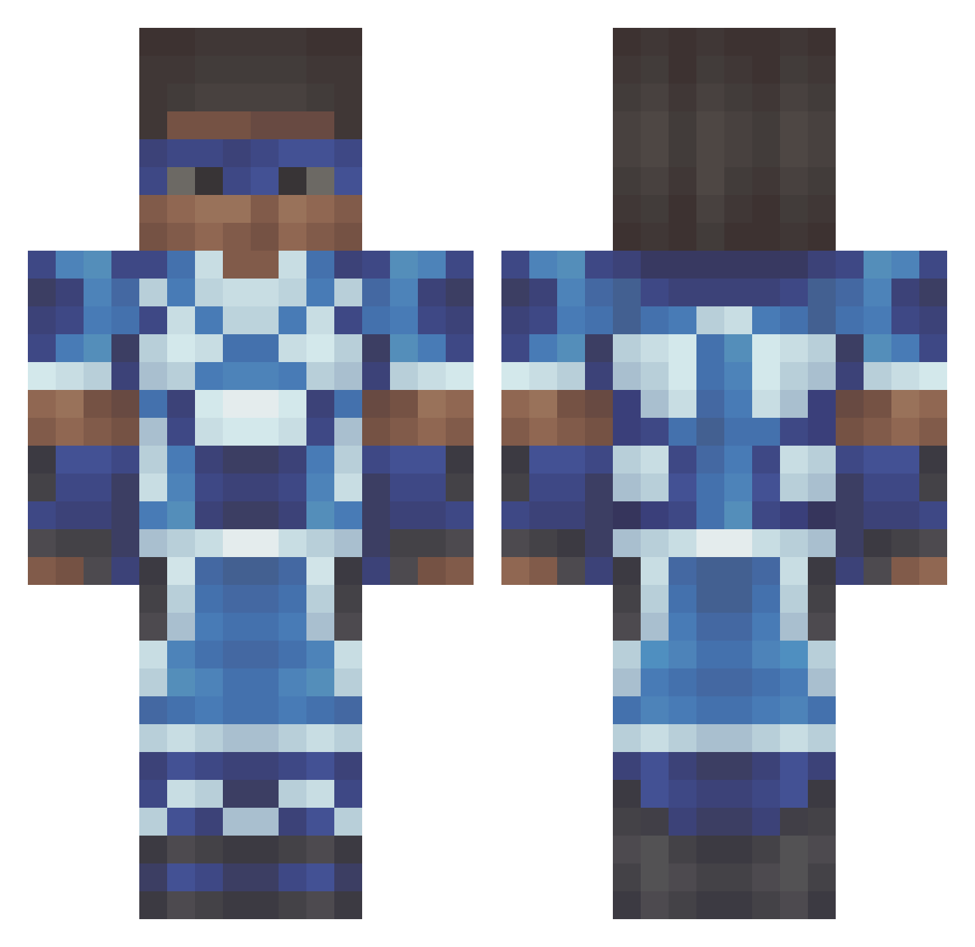 Higny Minecraft skin, front and back view