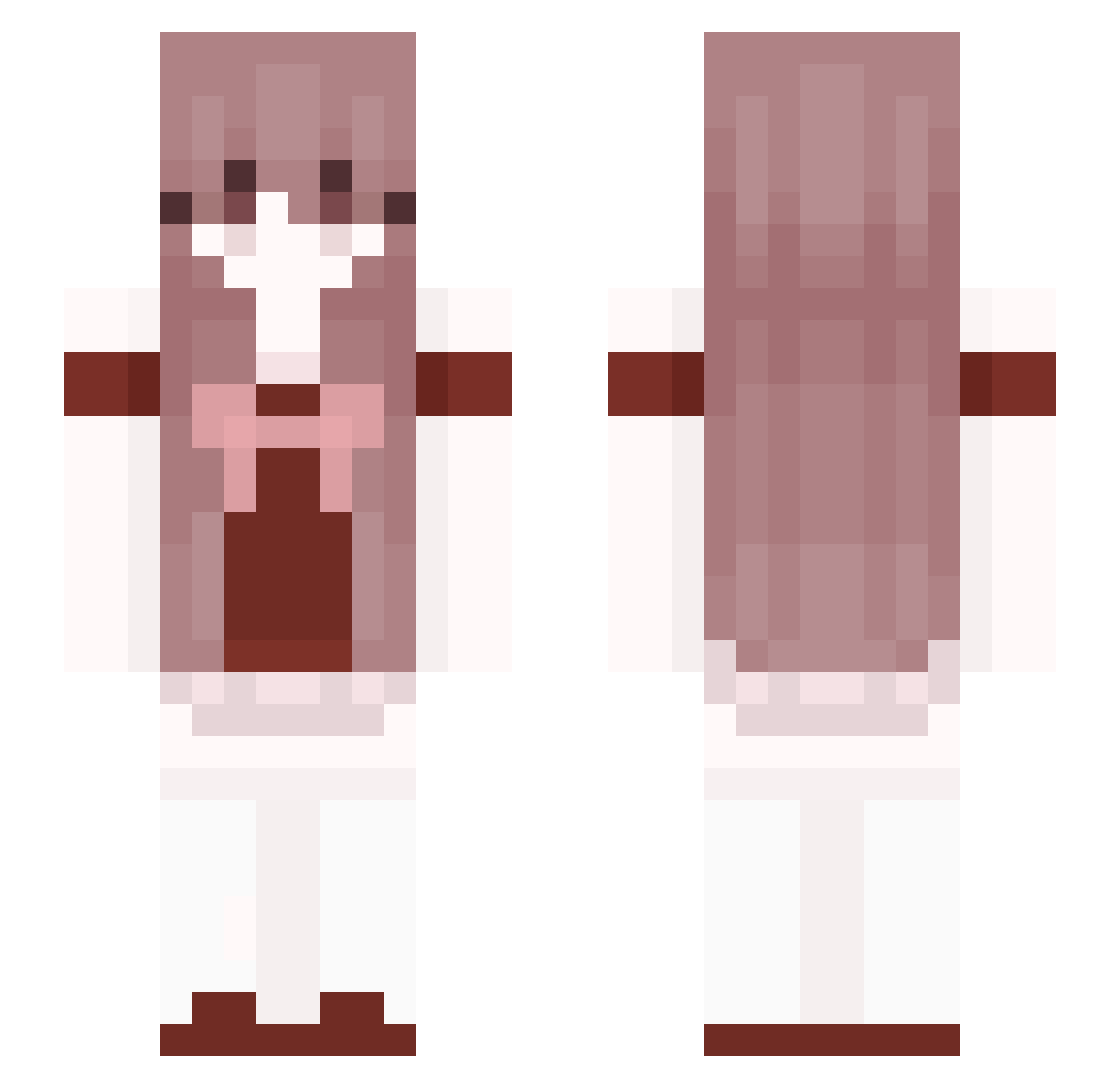 Victoriine Minecraft skin, front and back view