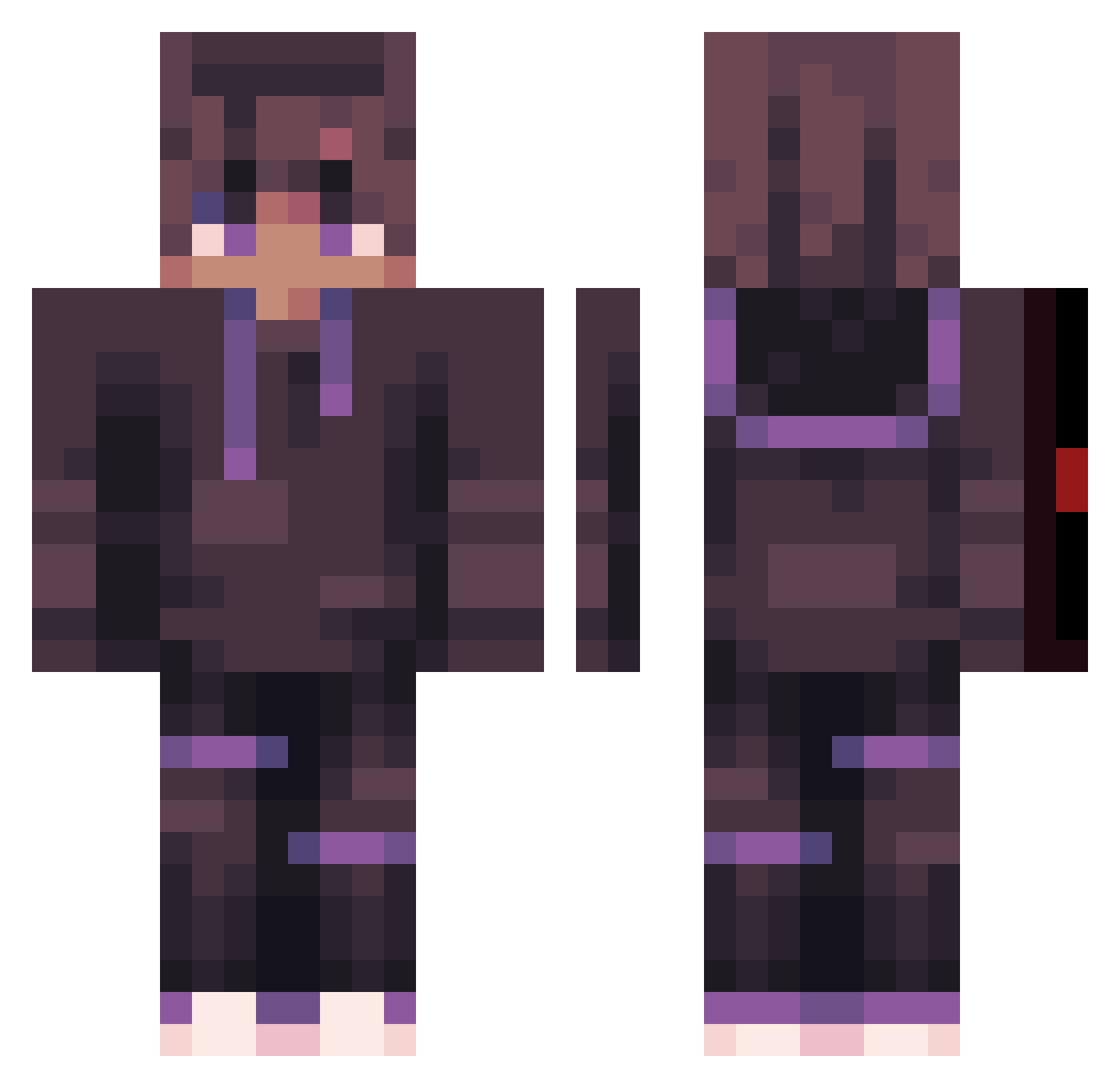 TrAnGeL6 Minecraft skin, front and back view