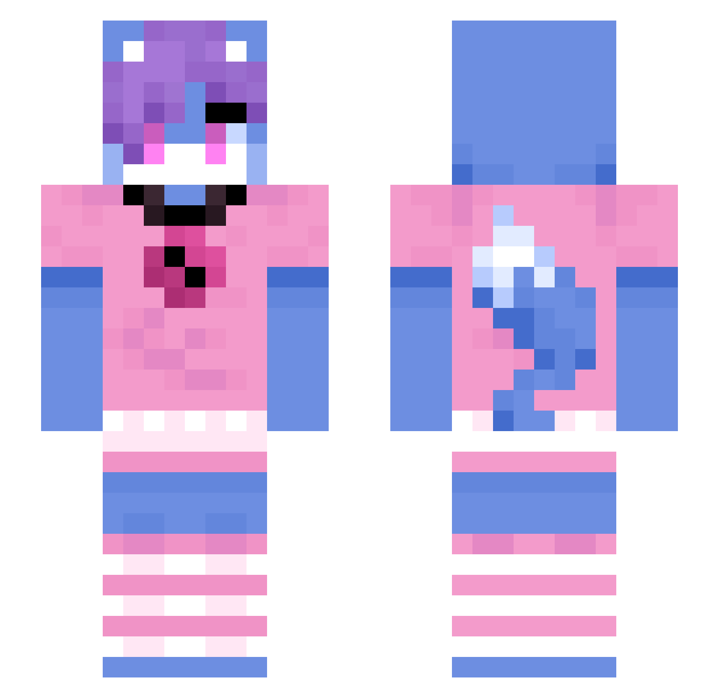 Veyshade Minecraft skin, front and back view