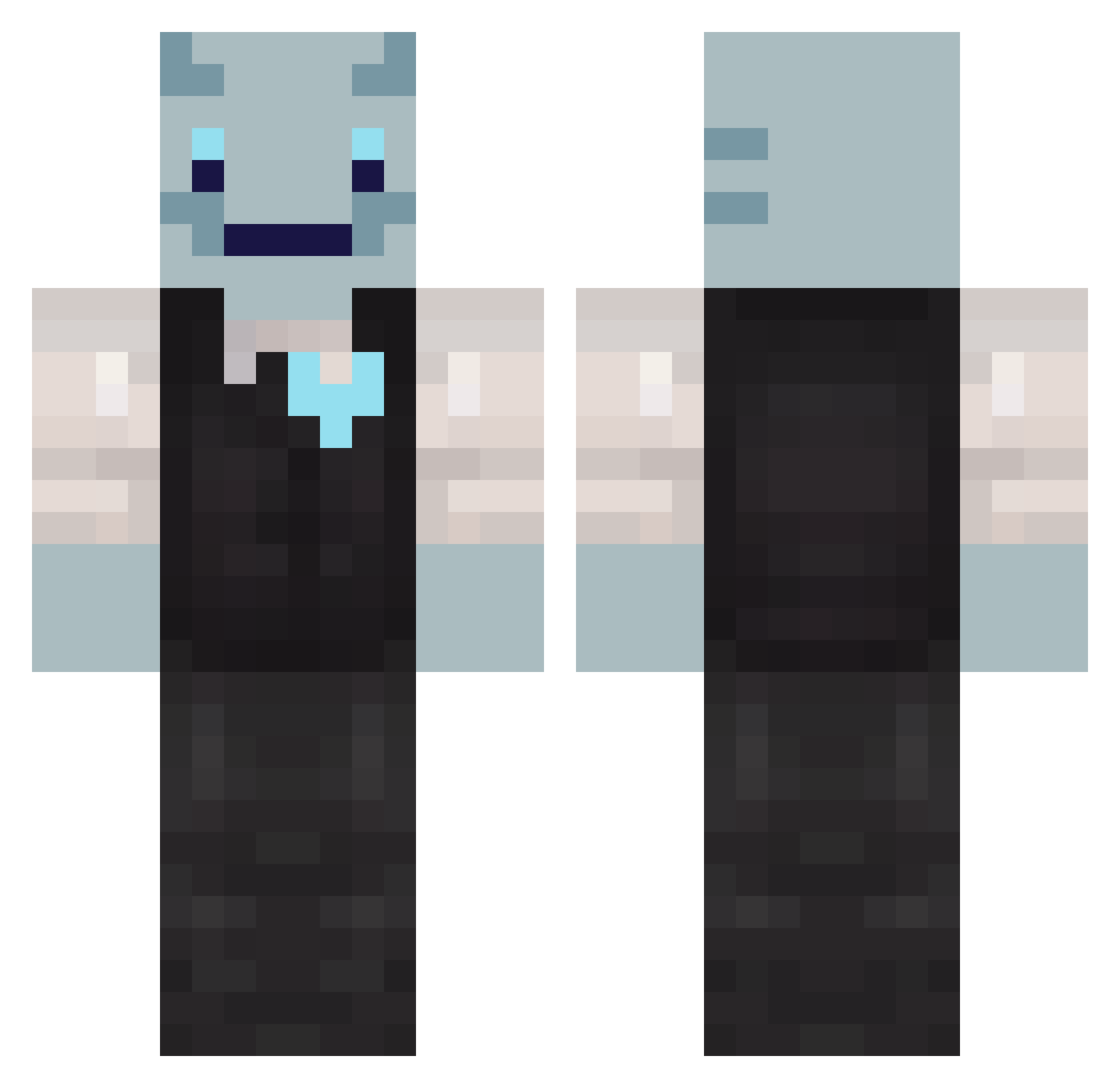 CakedPie Minecraft skin, front and back view