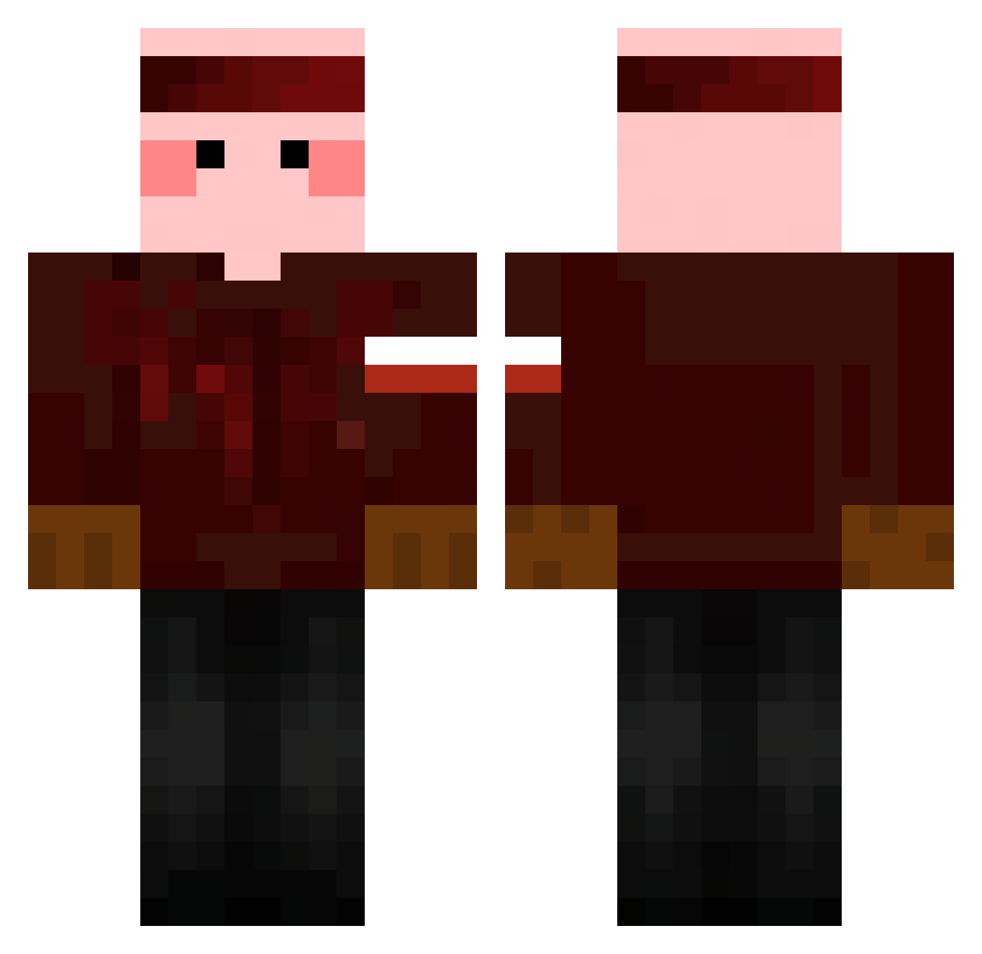 Filus341 Minecraft skin, front and back view