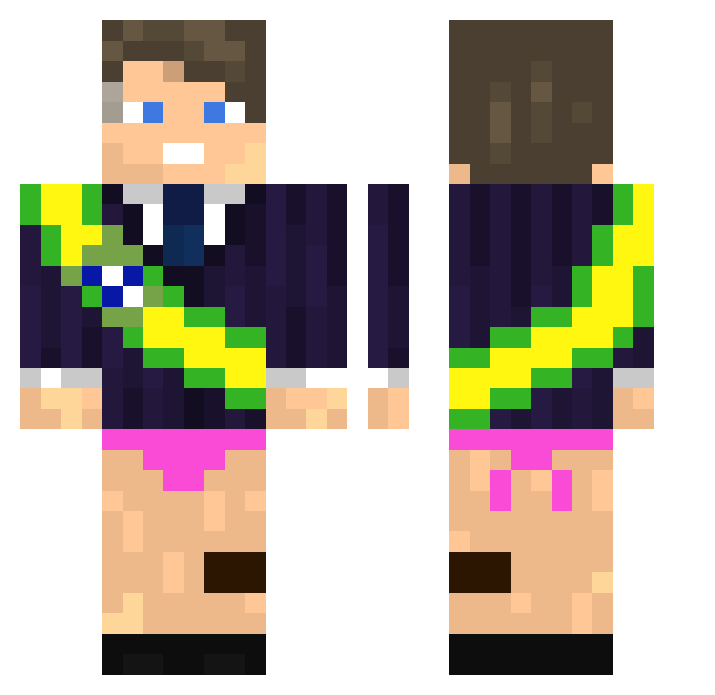 GBRYL Minecraft skin, front and back view