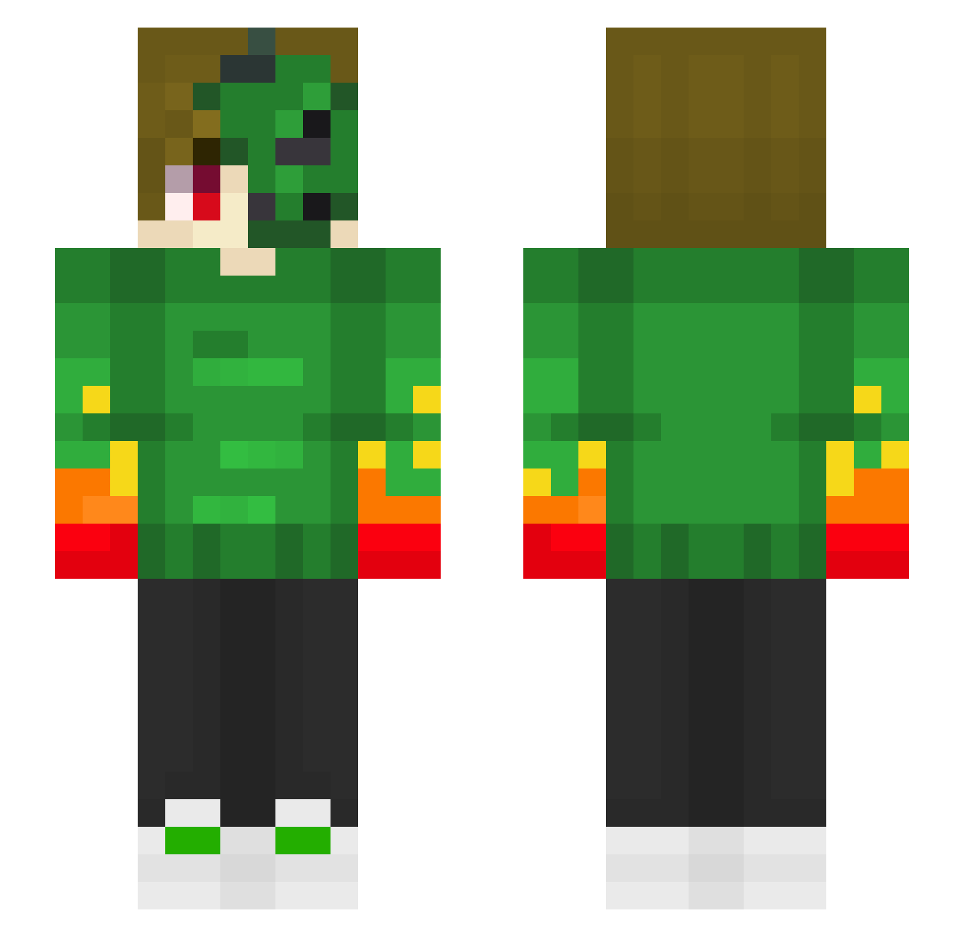 ImSanemi Minecraft skin, front and back view