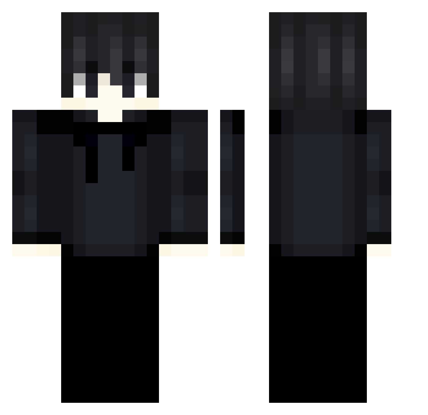Rayzi2000 Minecraft skin, front and back view