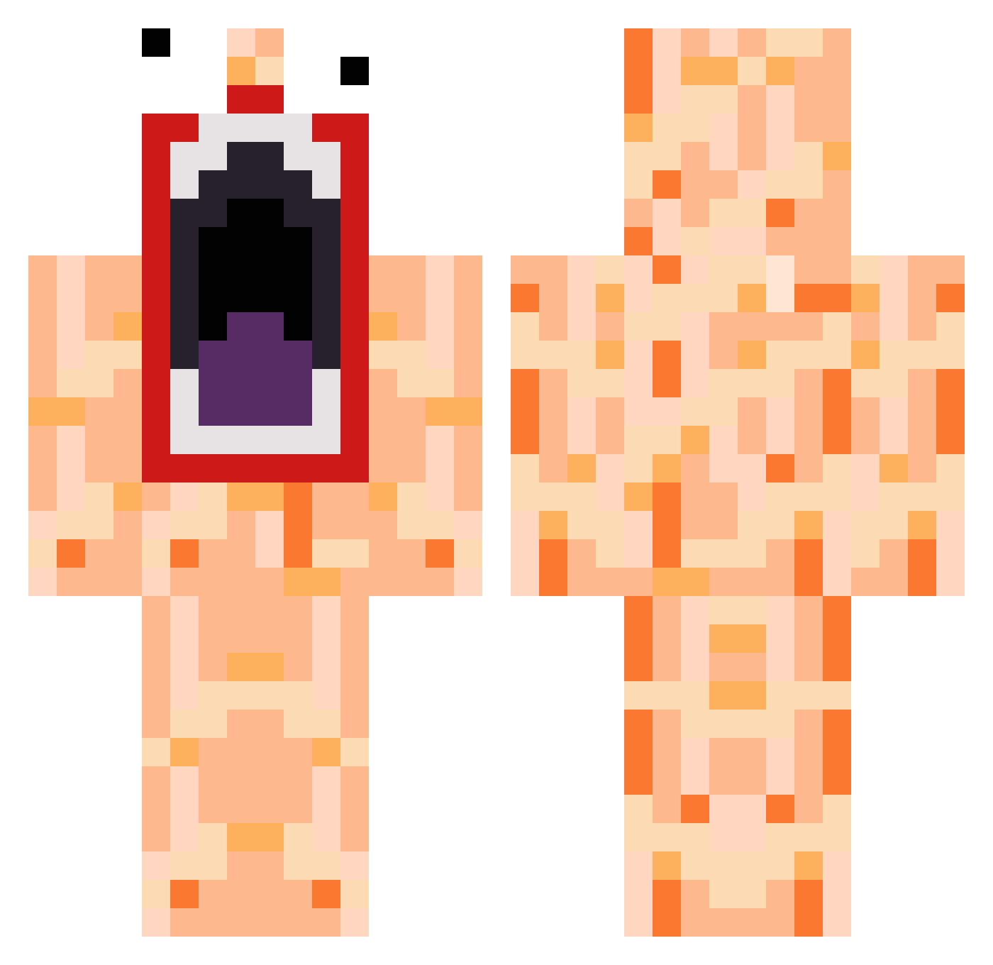 Wacs Minecraft skin, front and back view