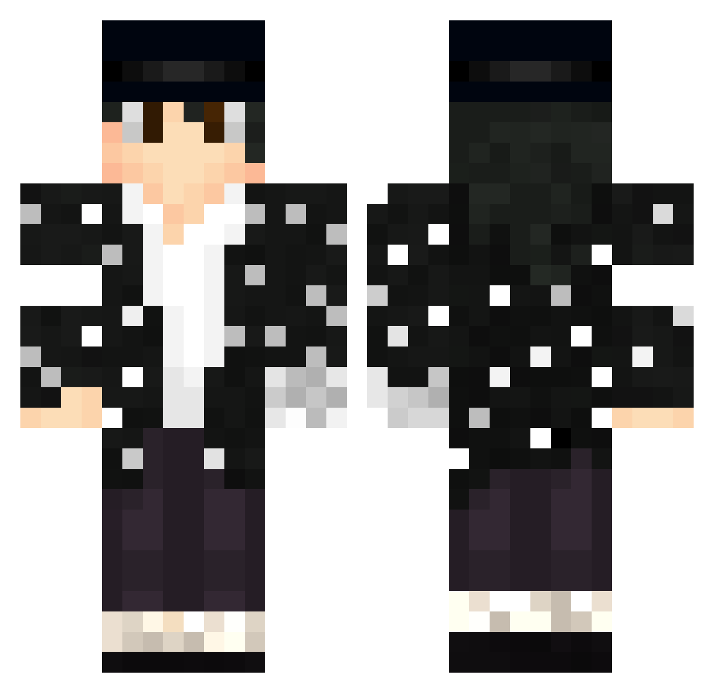 Rayane_Super Minecraft skin, front and back view