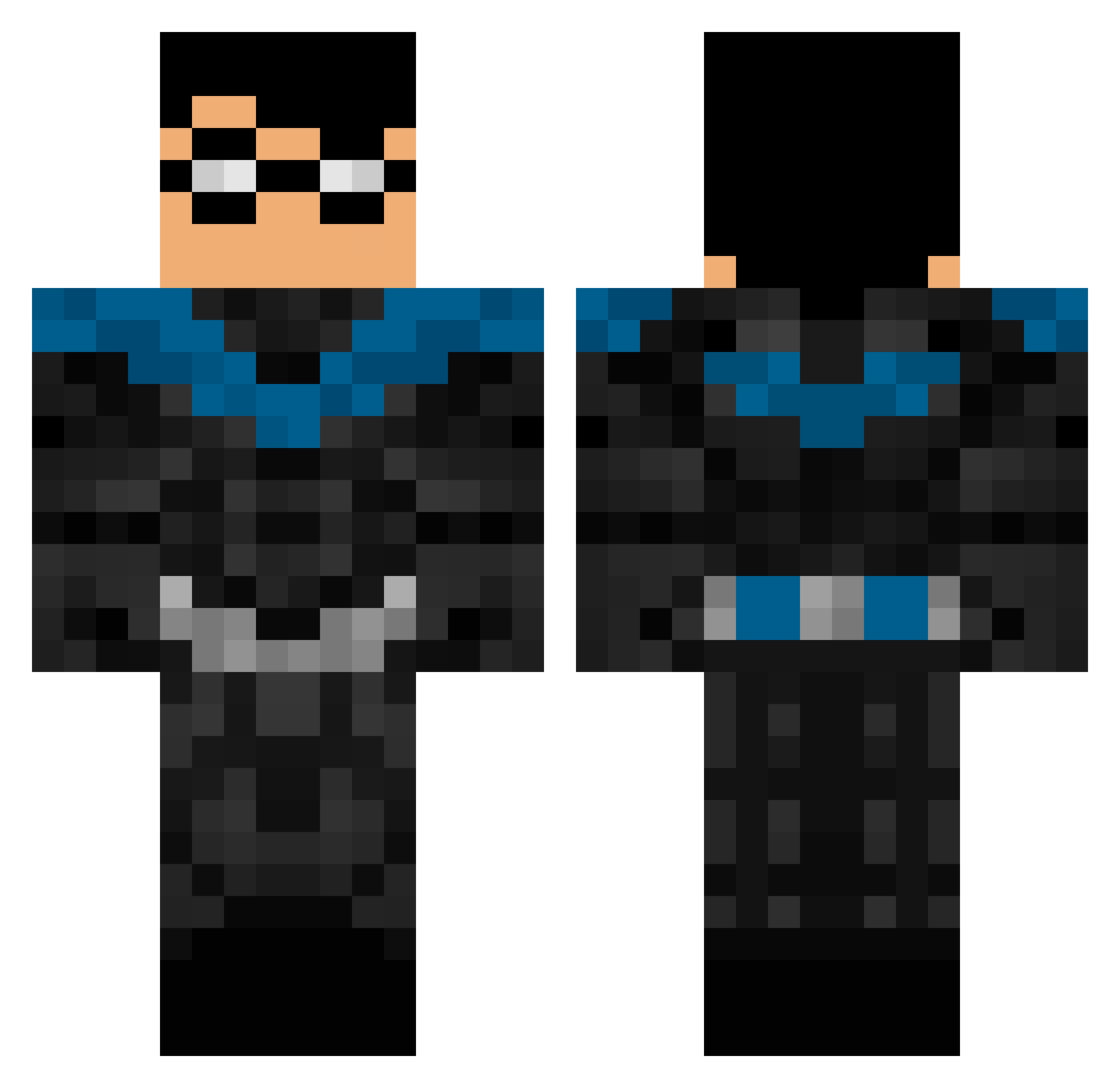 Scrolar Minecraft skin, front and back view